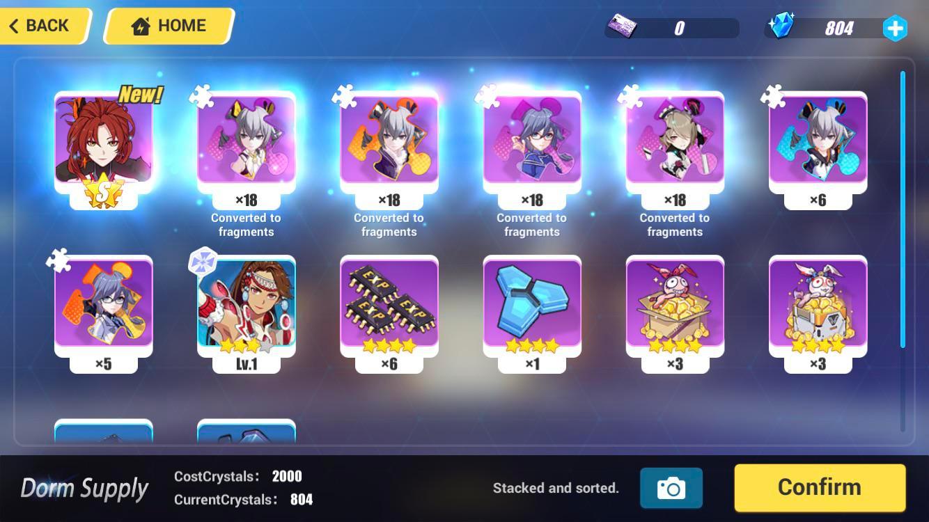 5 character cards and a new S. the gacha gods have blessed me today ...