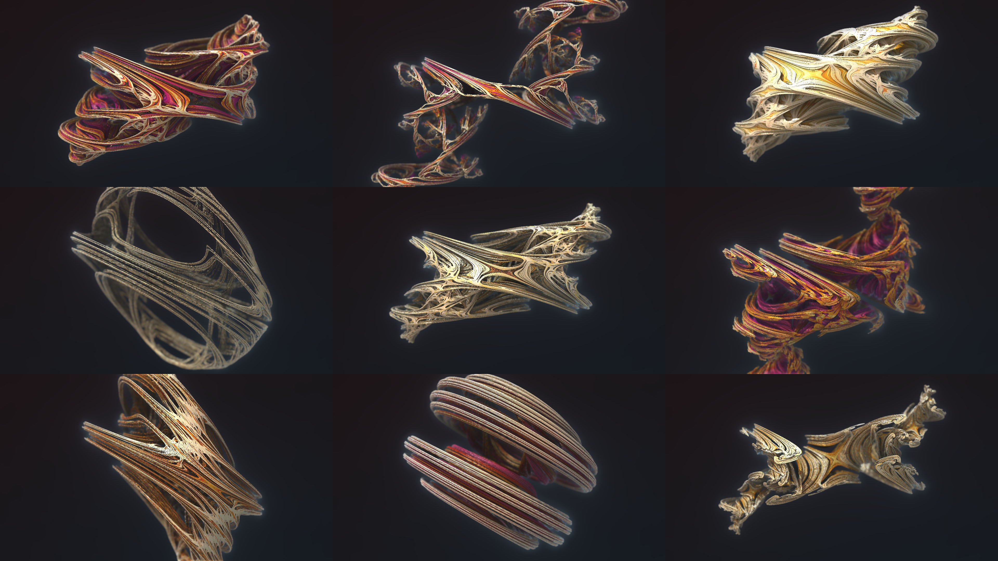 9 Julia Sets - Stills from upcoming animation [3840x2160] [OC] | Scrolller