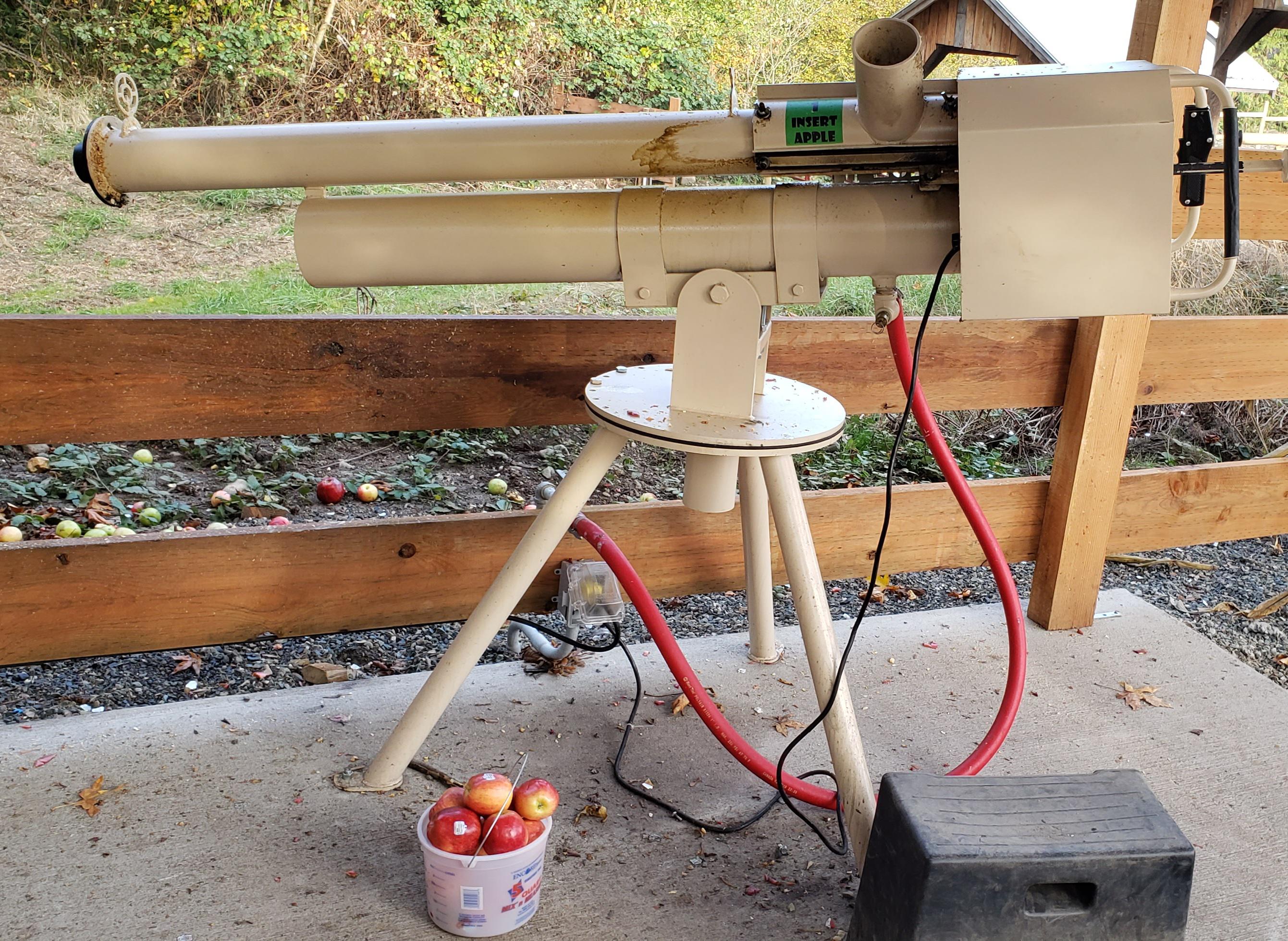 A apple cannon. | Scrolller