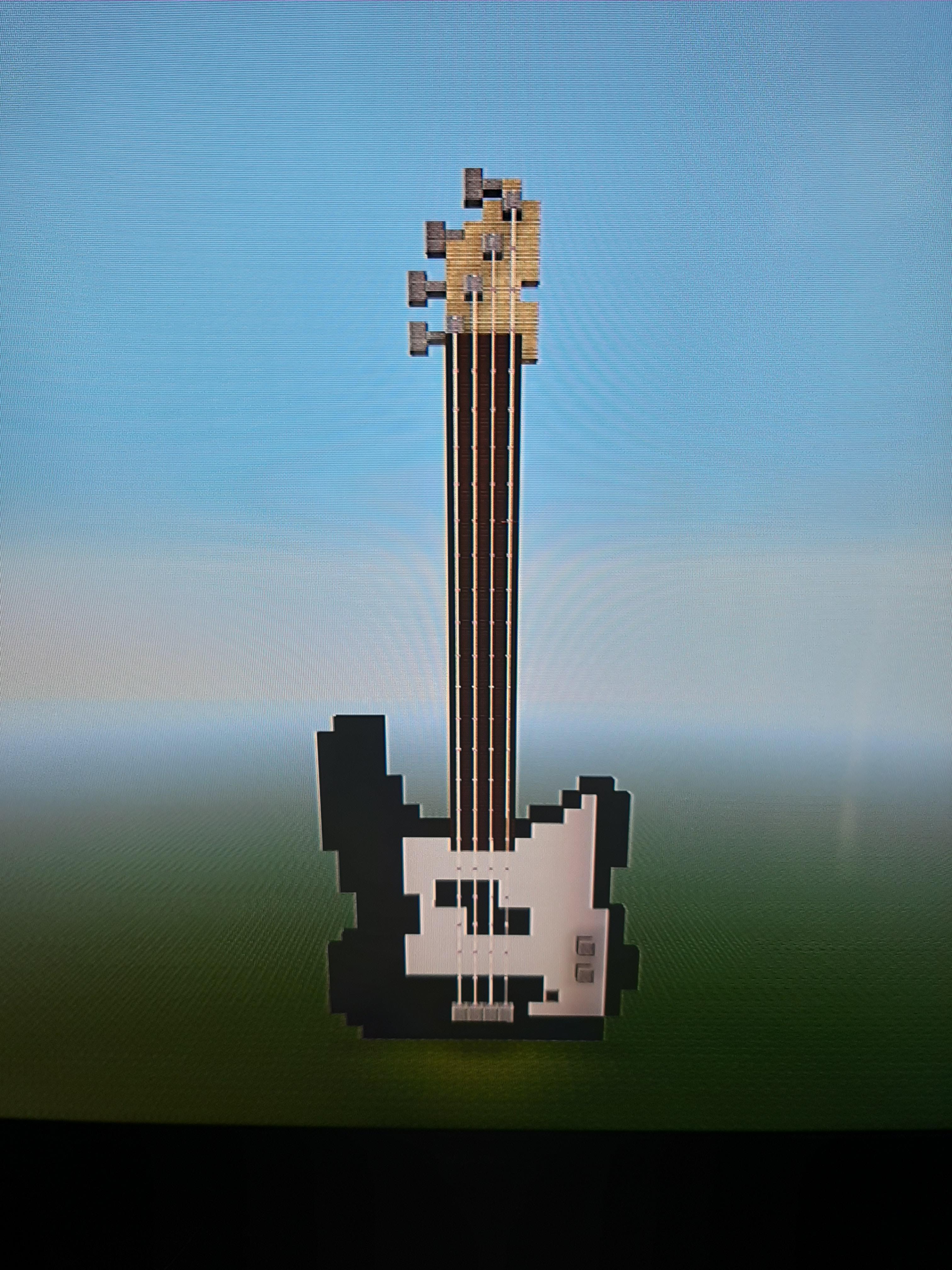 A bass guitar I made in Minecraft (im not the best builder but this is ...