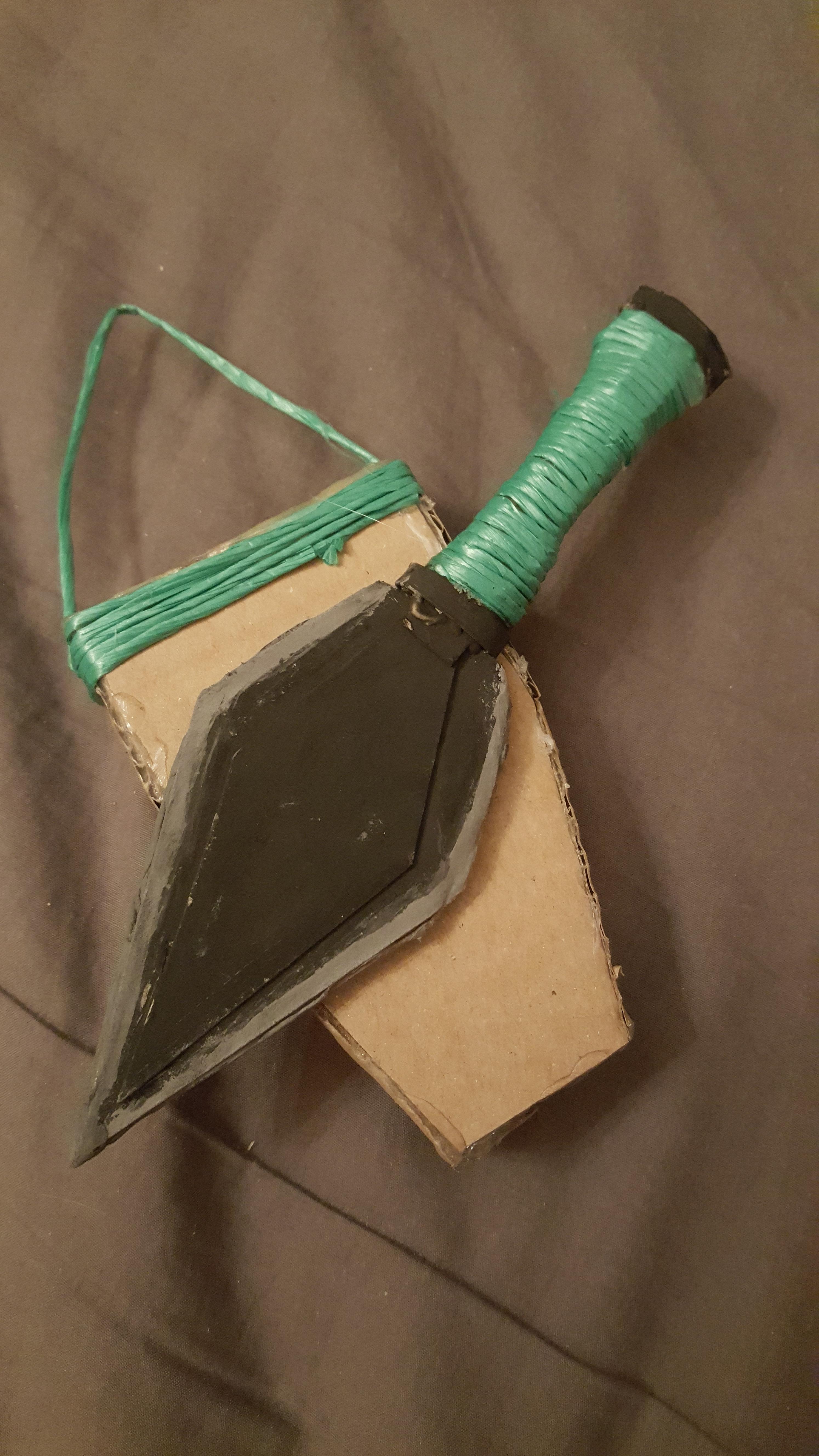 A cardboard kunai made by a 13yearold. Not to shabby. Scrolller