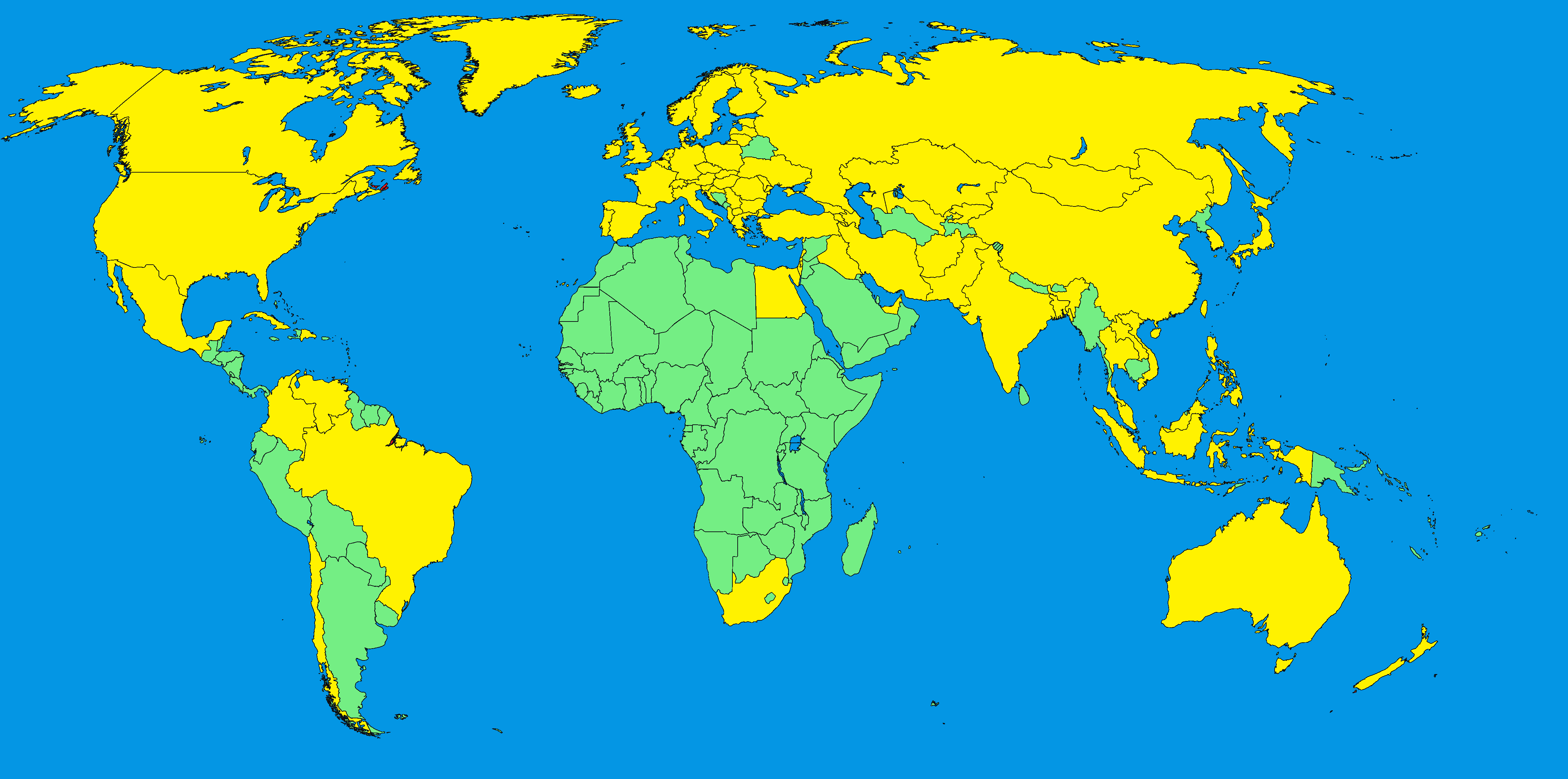 A fixed map of all countries that air Spongebob | Scrolller