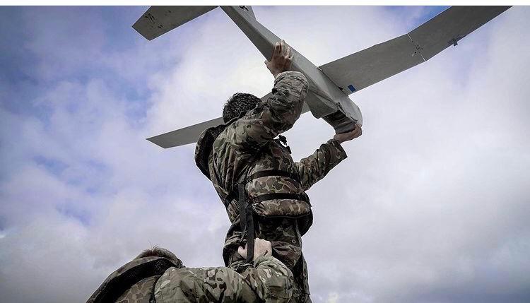 A personnel from the 75th Ranger Regiment’s RMIB with a puma drone ...