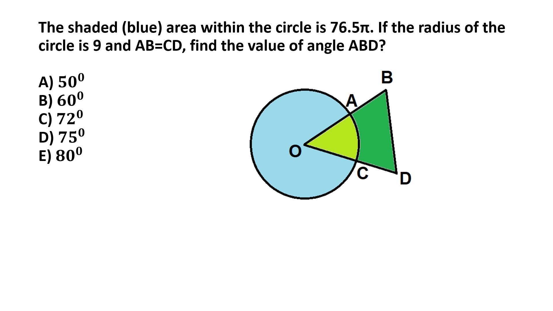 A problem on circle sector area/sector angle | Scrolller