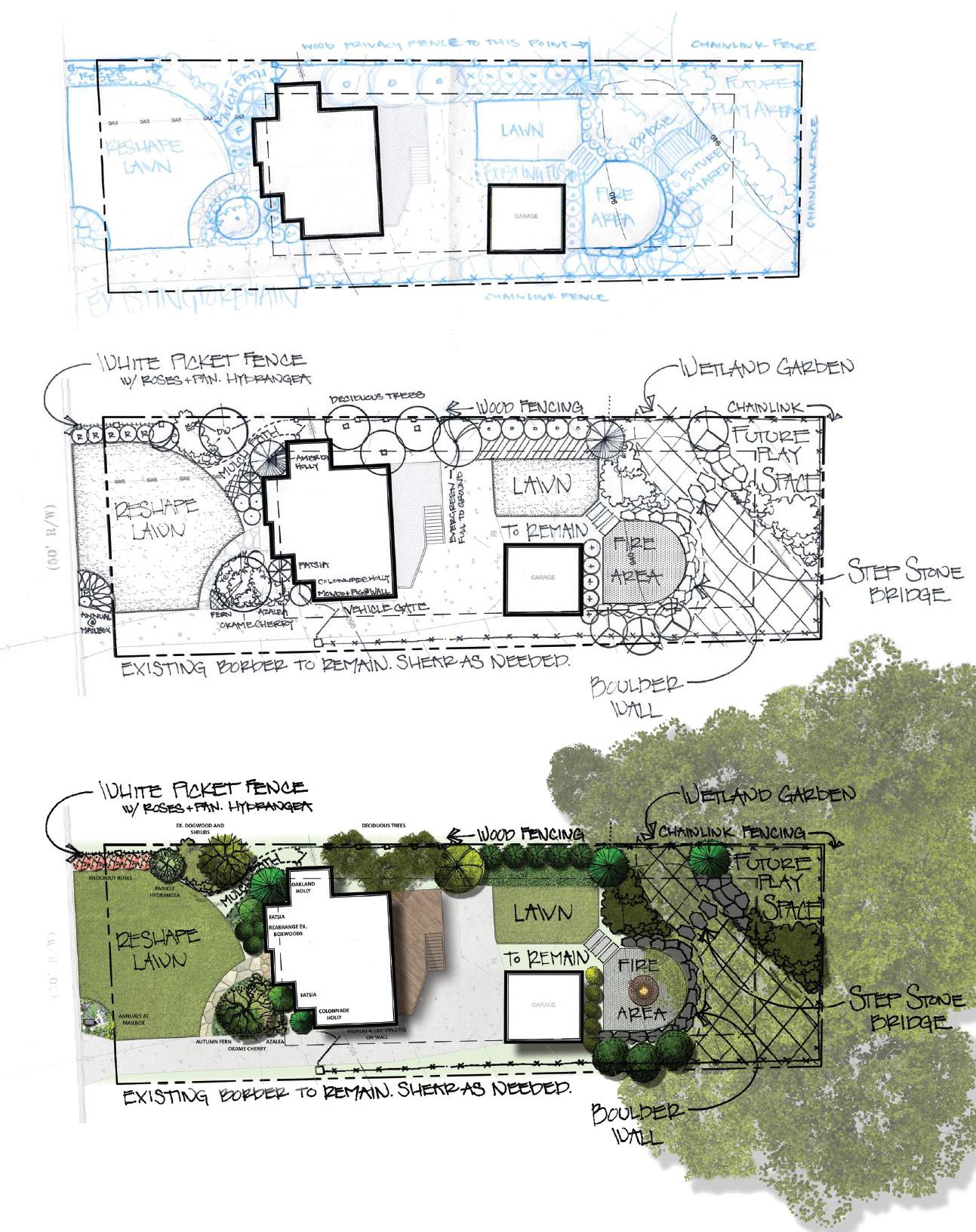 Rendering Drawing Process A rendering (and its process drawings) for a residential project I sold ...