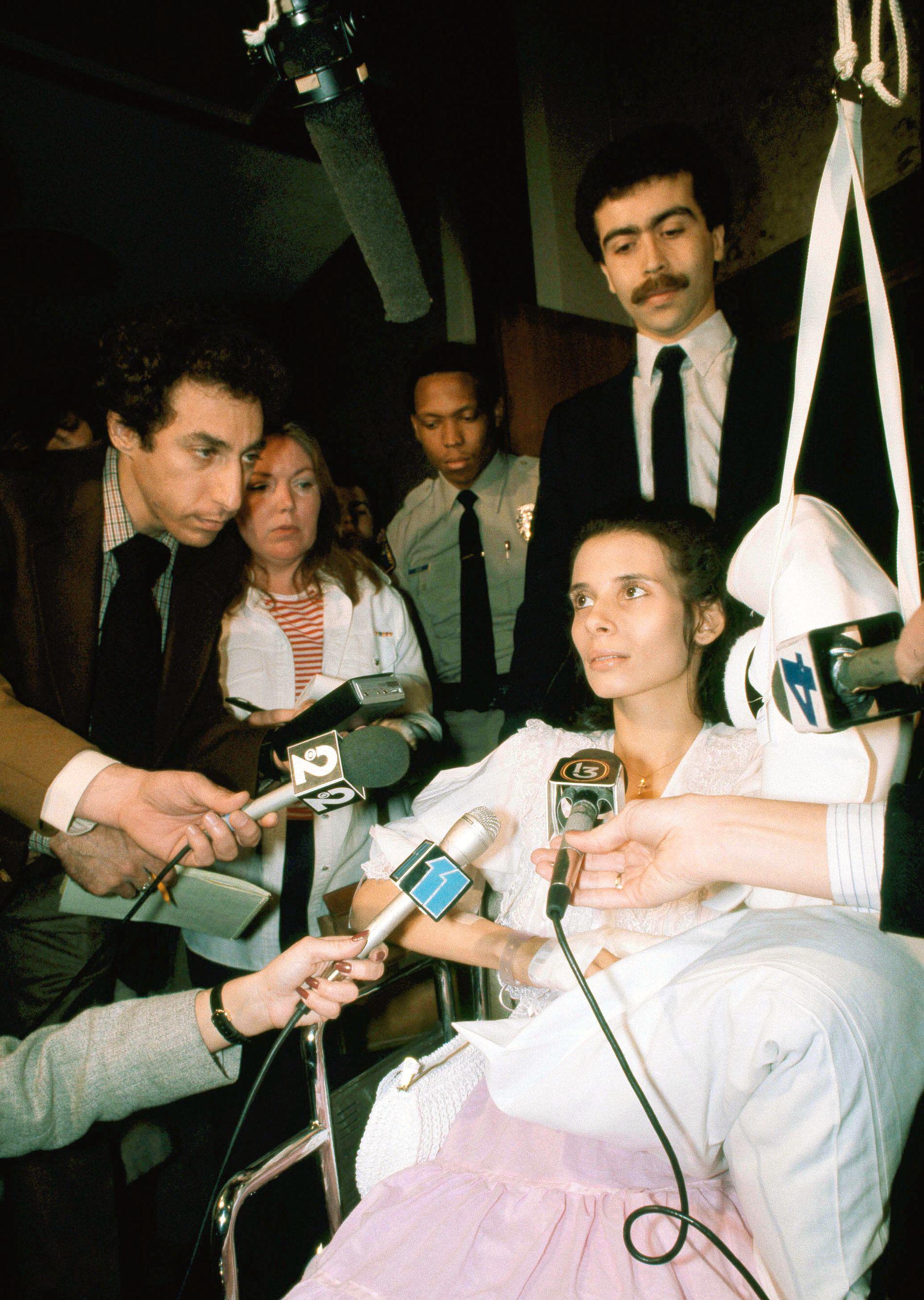 Actress Theresa Saldana leaves court after testifying against Arthur