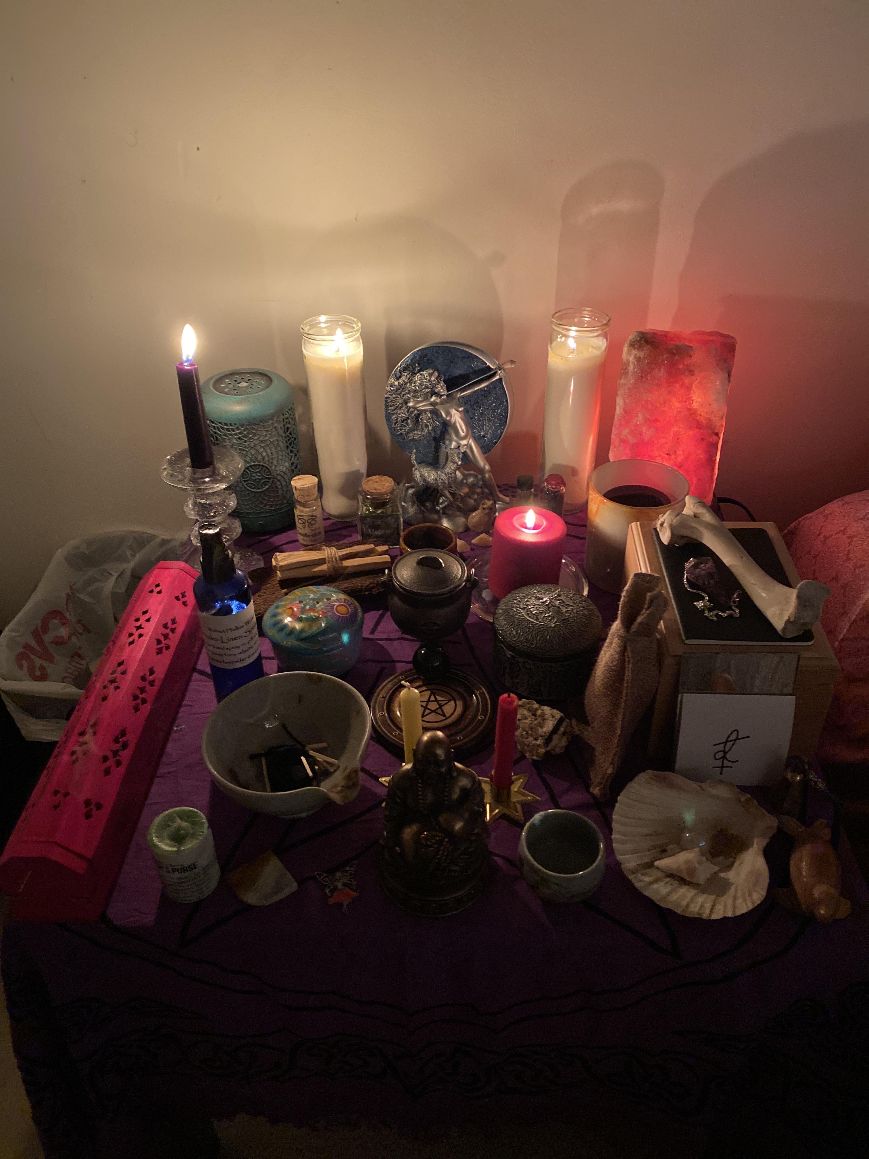 Altar setup. 💜 for Artemis/Diana | Scrolller