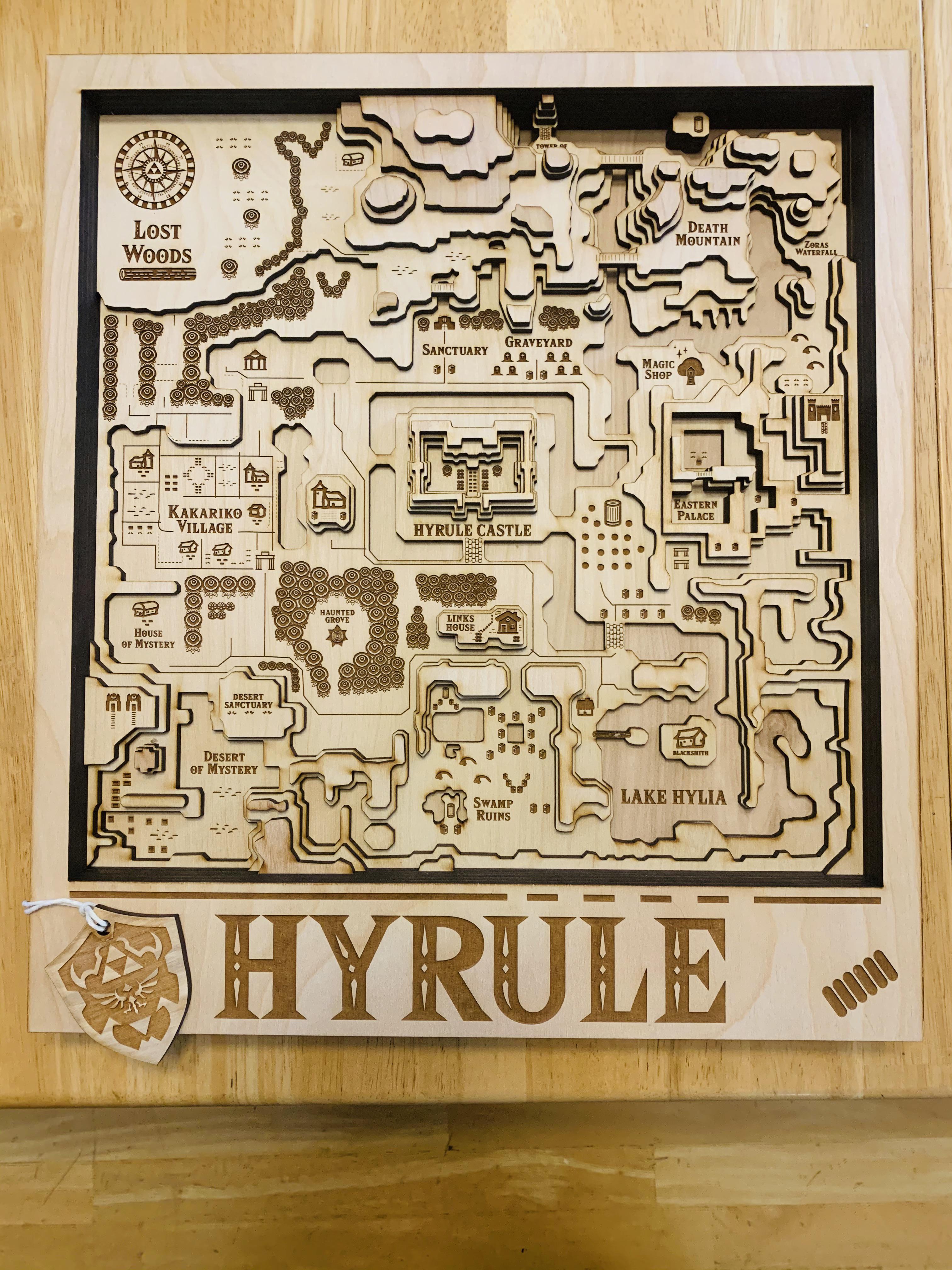 [ALTTP] Birthday present from my Father! Wooden Topography Map | Scrolller