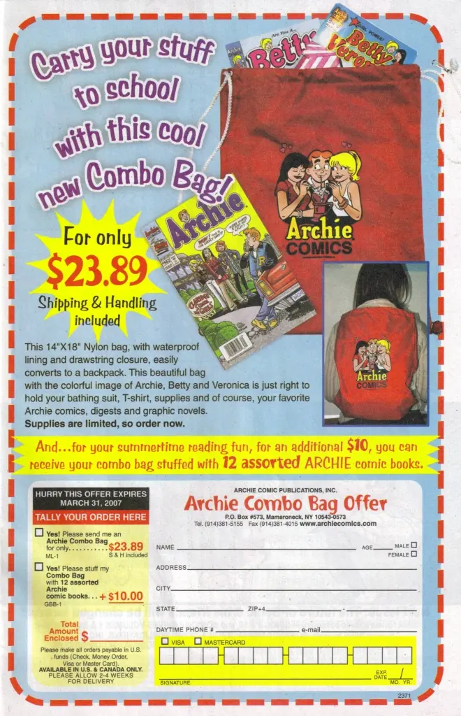 Archie combo bag comic ad | Scrolller