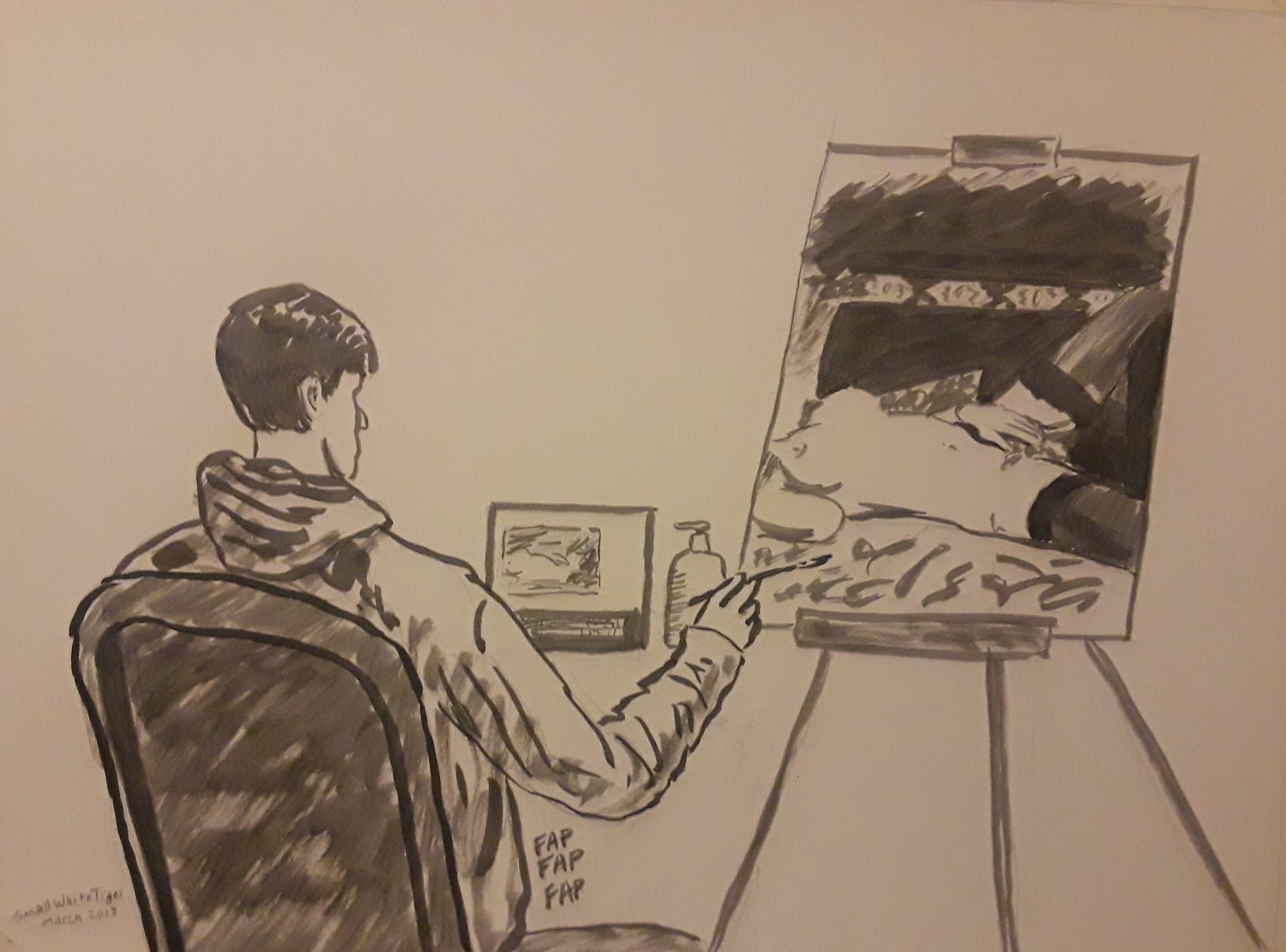 Artist Hard at Work Scrolller