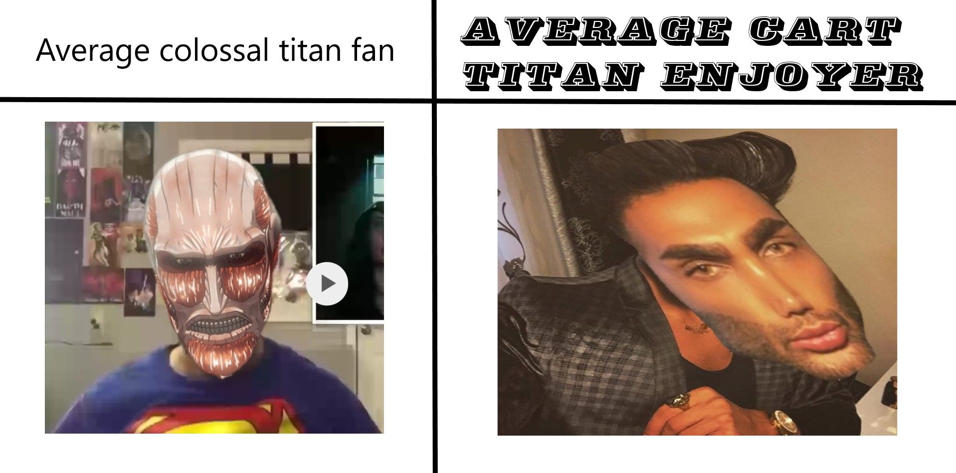 average colossal titan fan vs average cart titan enjoyer | Scrolller