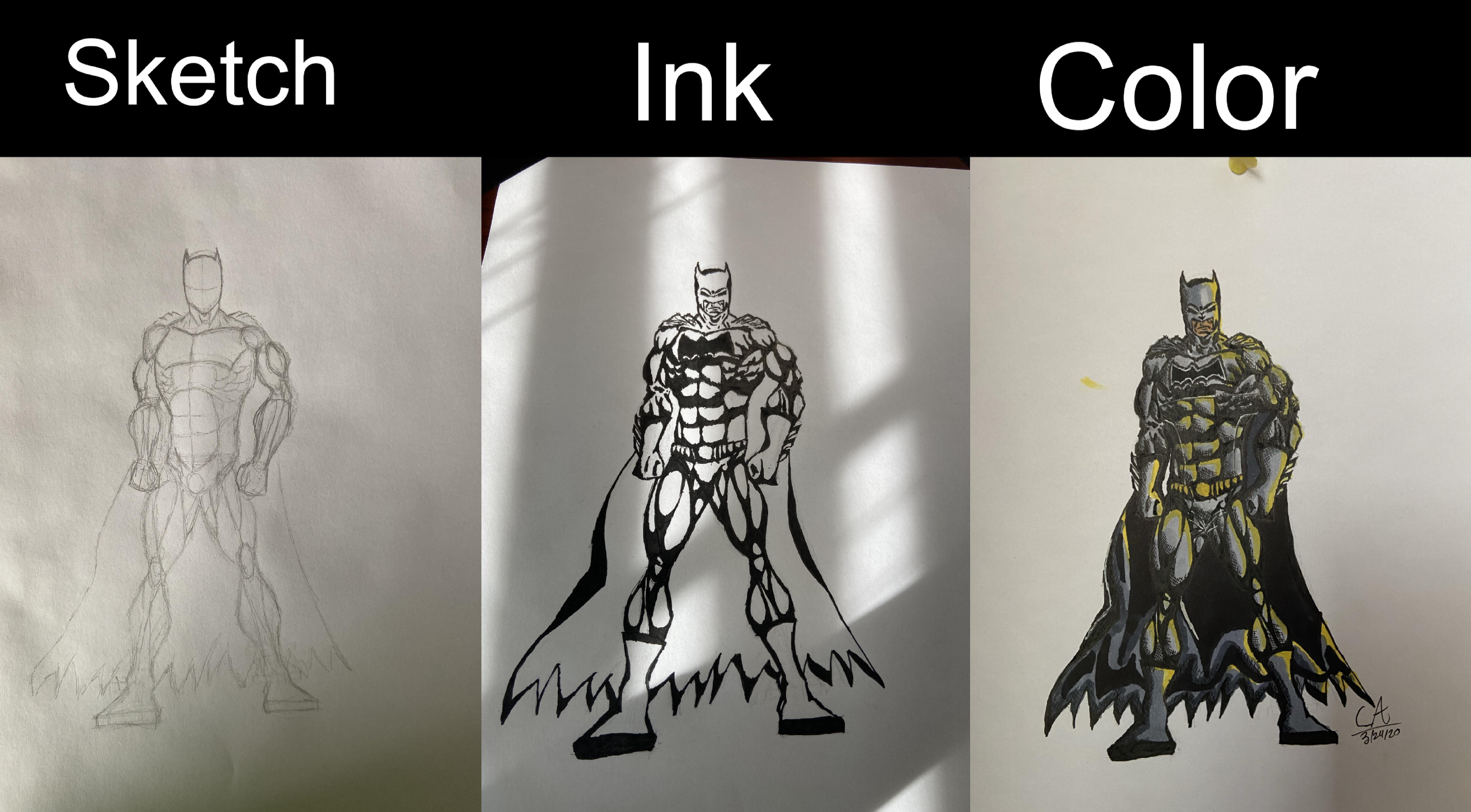Batman drawing steps | Scrolller