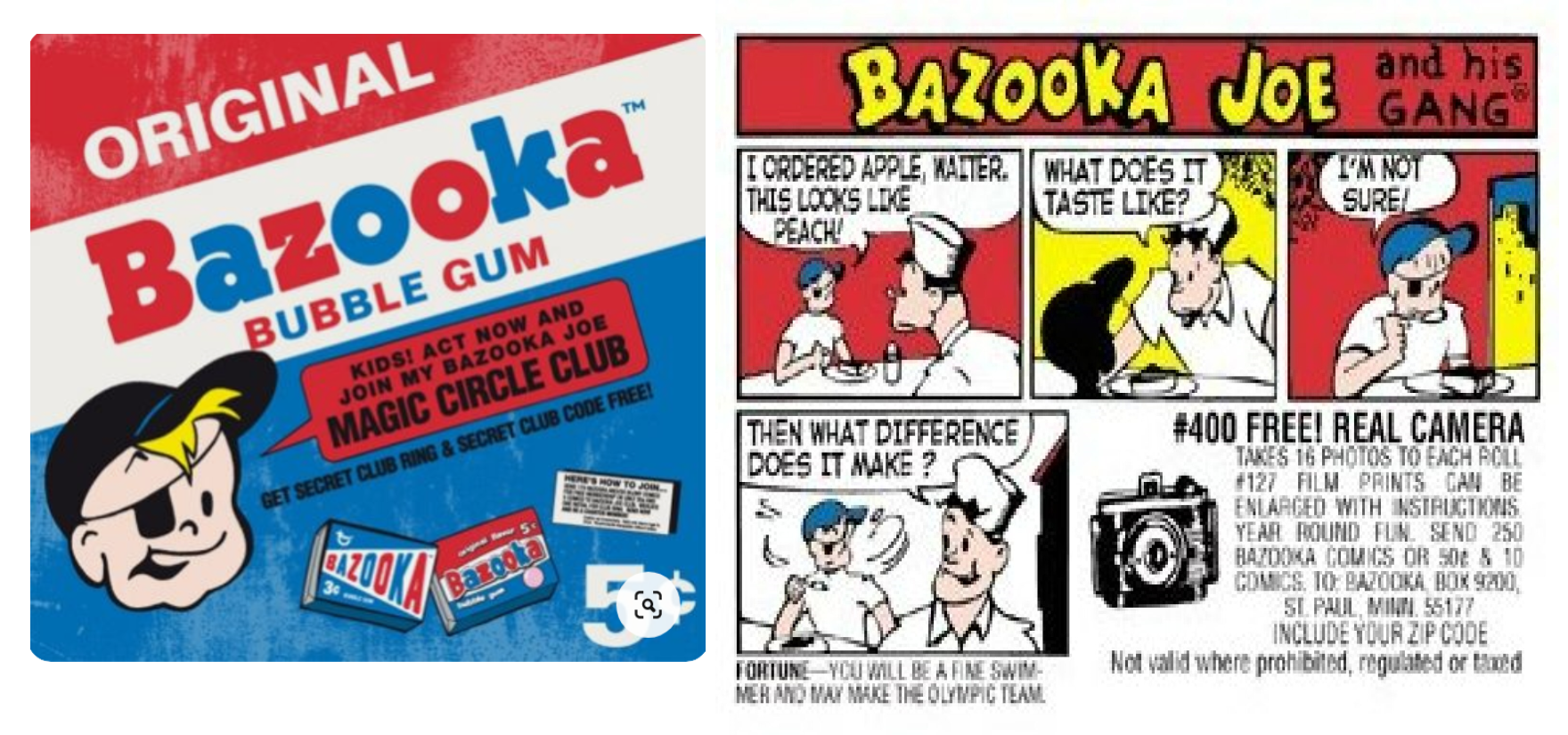 Bazooka Joe Bubble Gum inc the free comic inside where you could save up 200 and send off for