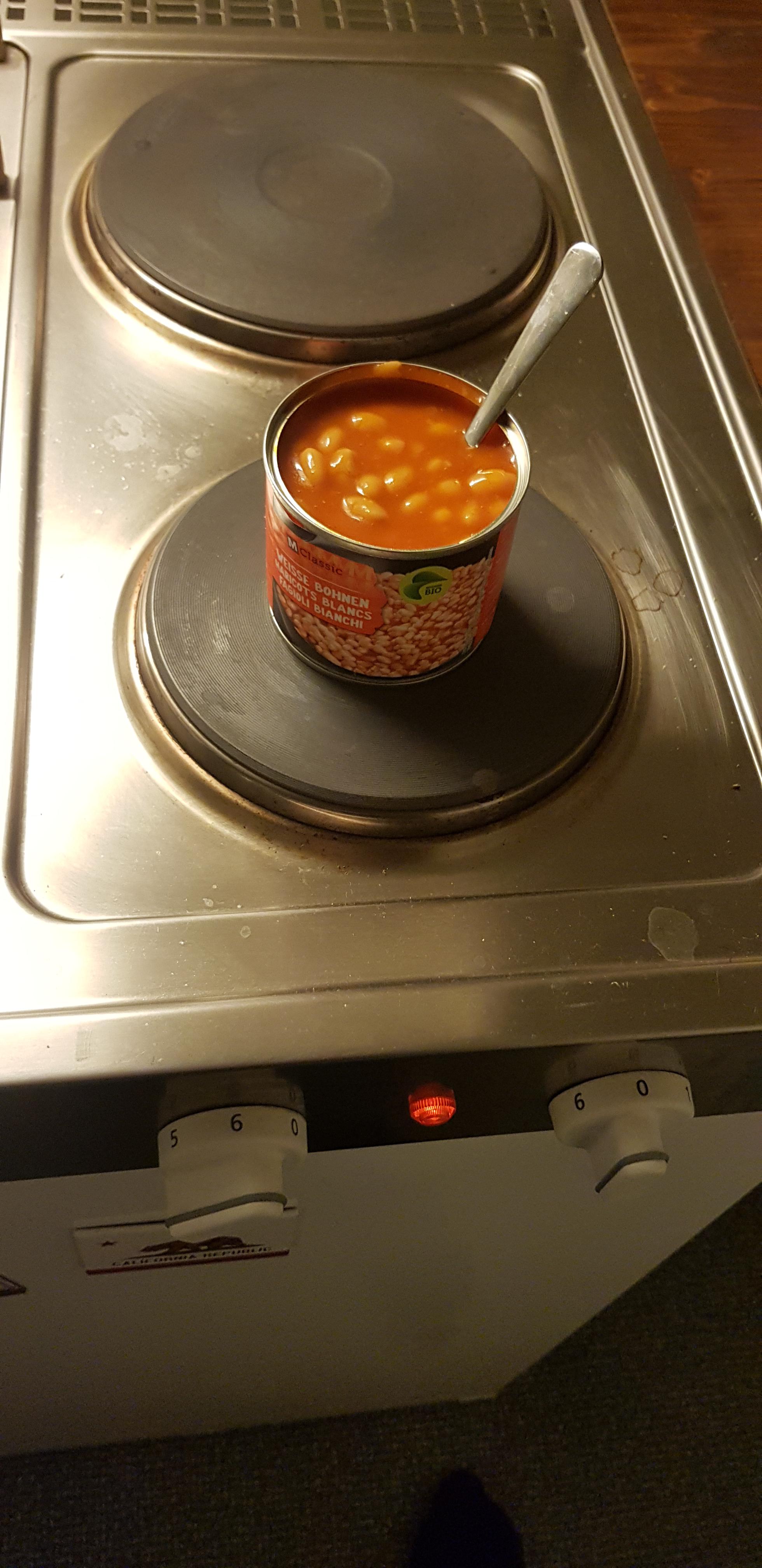 beans eaten straight from the can while heating Scrolller