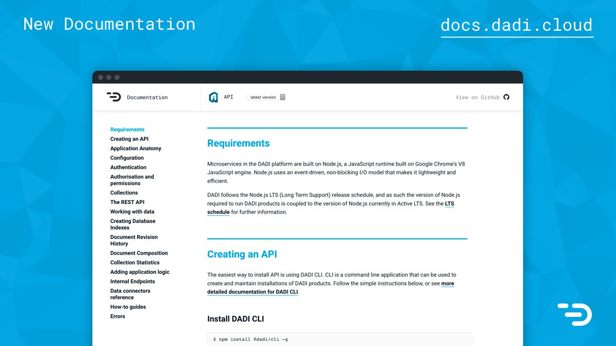 Behold, a new look for docs.dadi.cloud. Still the place to find deep ...
