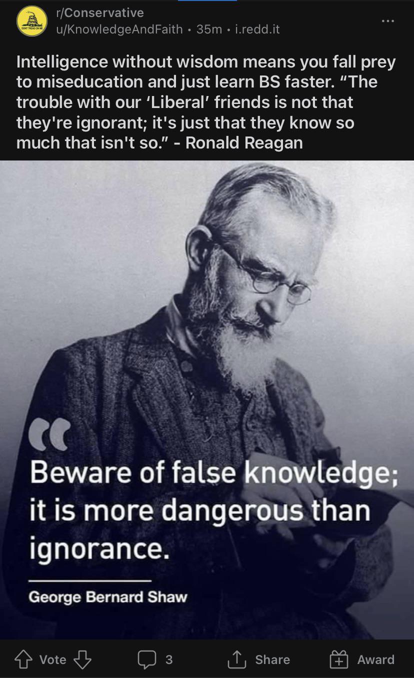 Beware of false knowledge, friends. | Scrolller