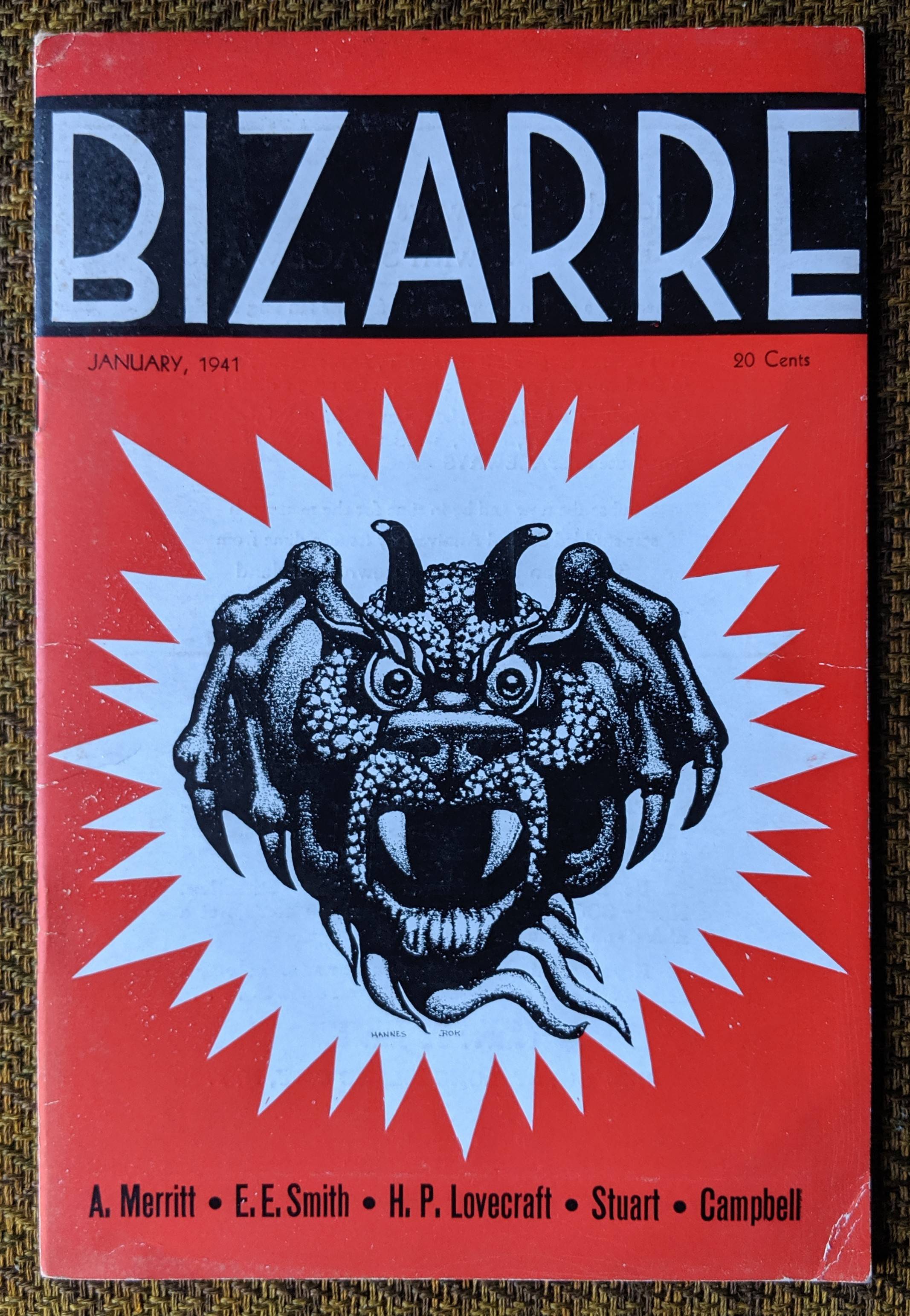 Bizarre (magazine) 1941. Stories by H.P. Lovecraft & A. Merritt. Cover