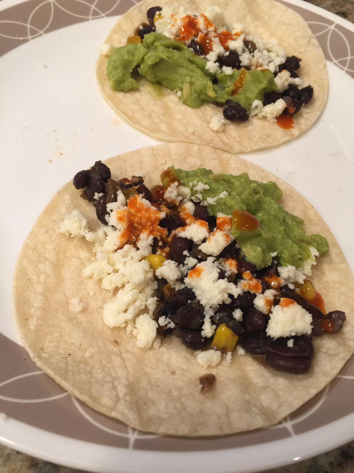 Black bean and corn tacos I made for dinner. Scrolller
