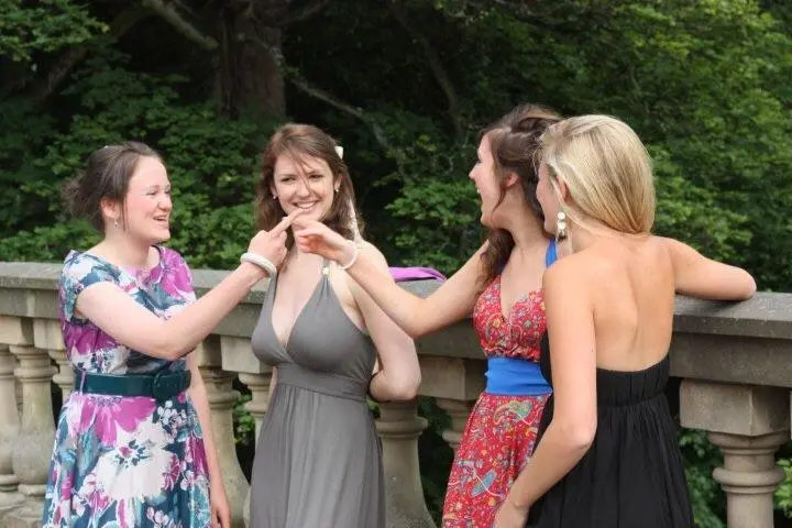 Braless at our wedding reception