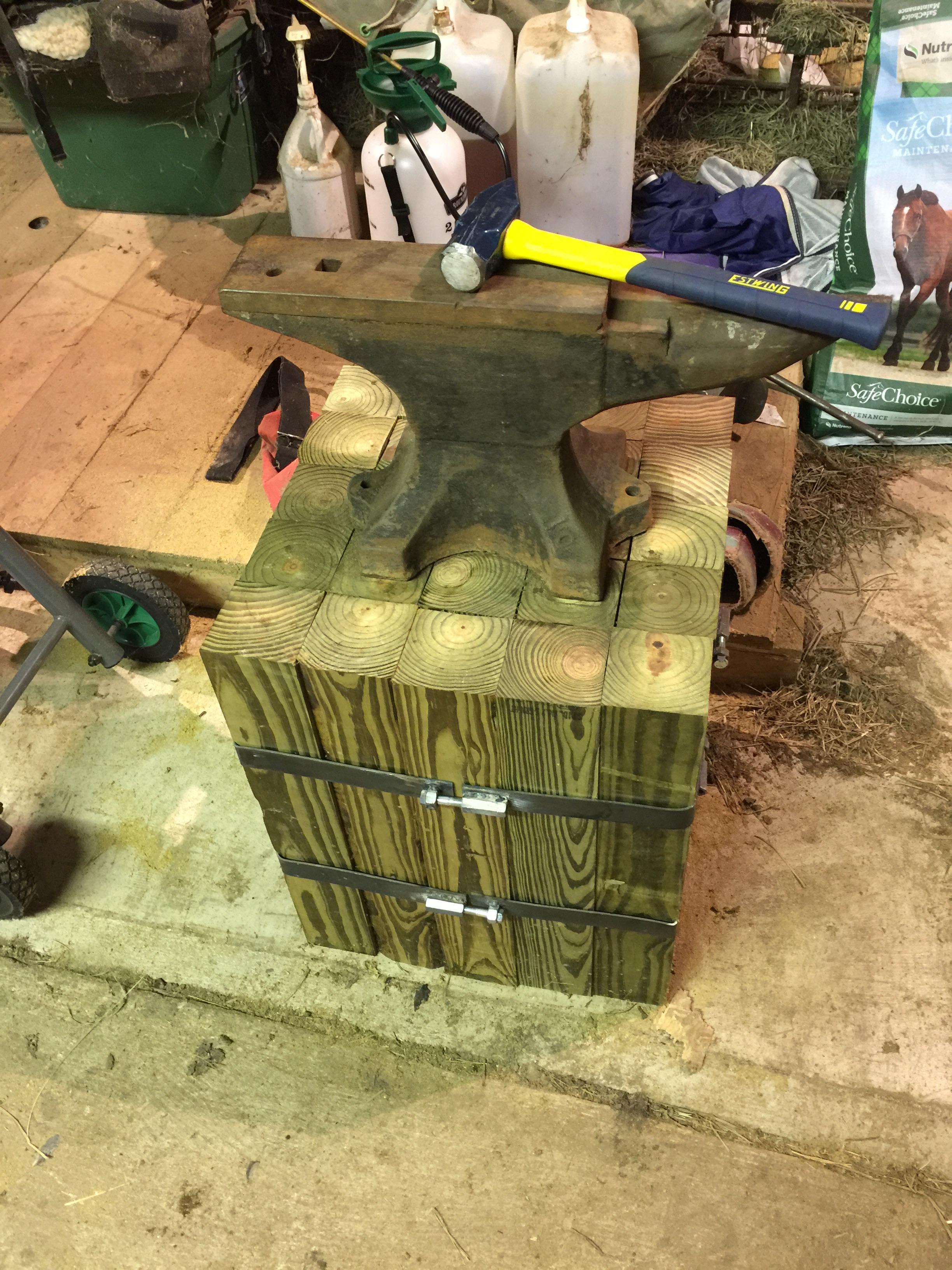 Anvil Base Build Building my own anvil stand. 25 pieces of treated 4x4. Straps fashioned ...