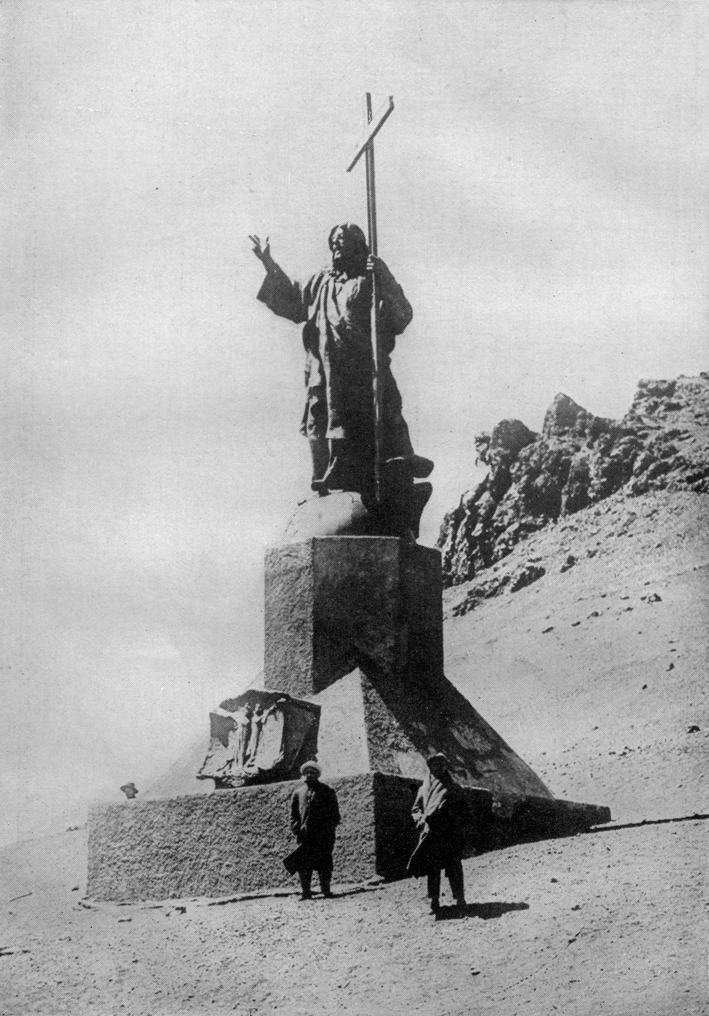 Christ the Redeemer of the Andes - statue erected in 1904 on boundary ...