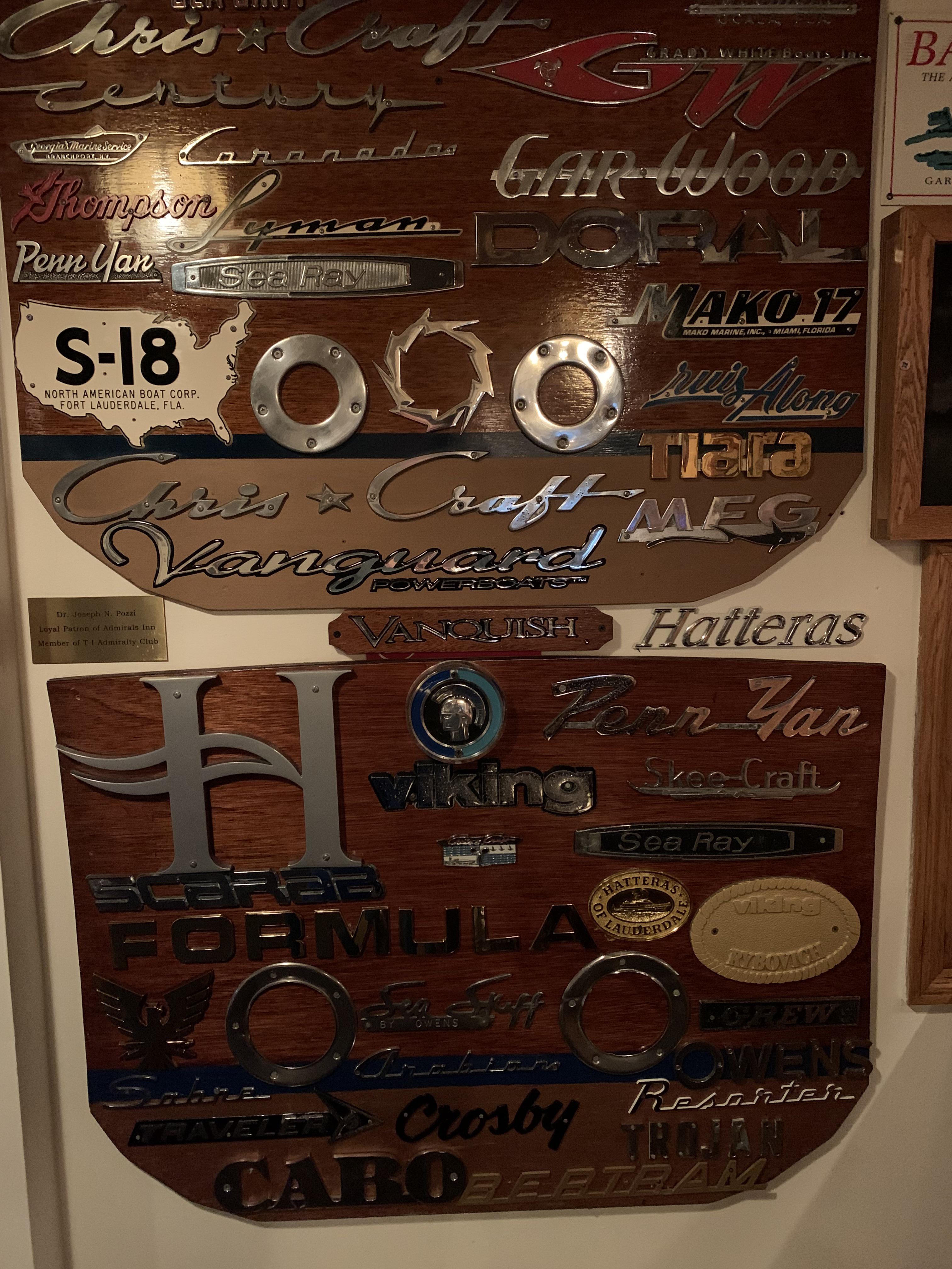 Bot Emblems Collection of boat emblems at my Uncle’s restaurant. | Scrolller