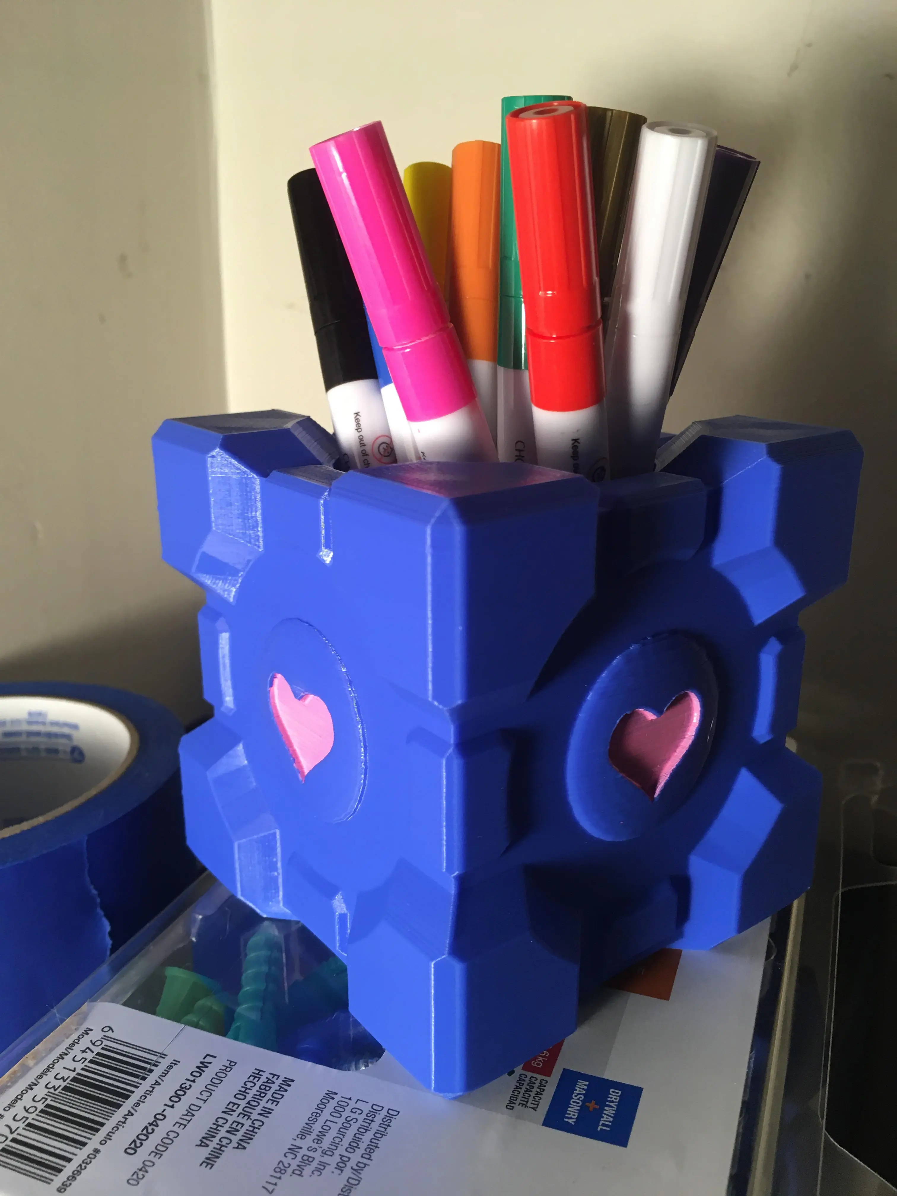 Companion Cube Pen Holder - Printed w/ an Anycubic Mega S. Pleasantly ...
