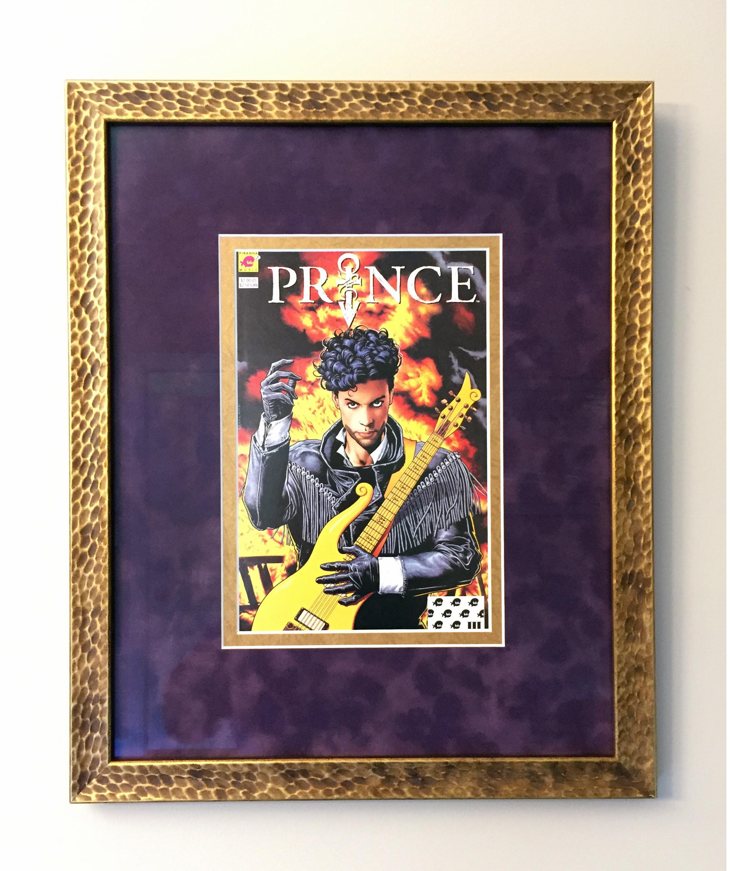 Custom framed Prince comic book Scrolller