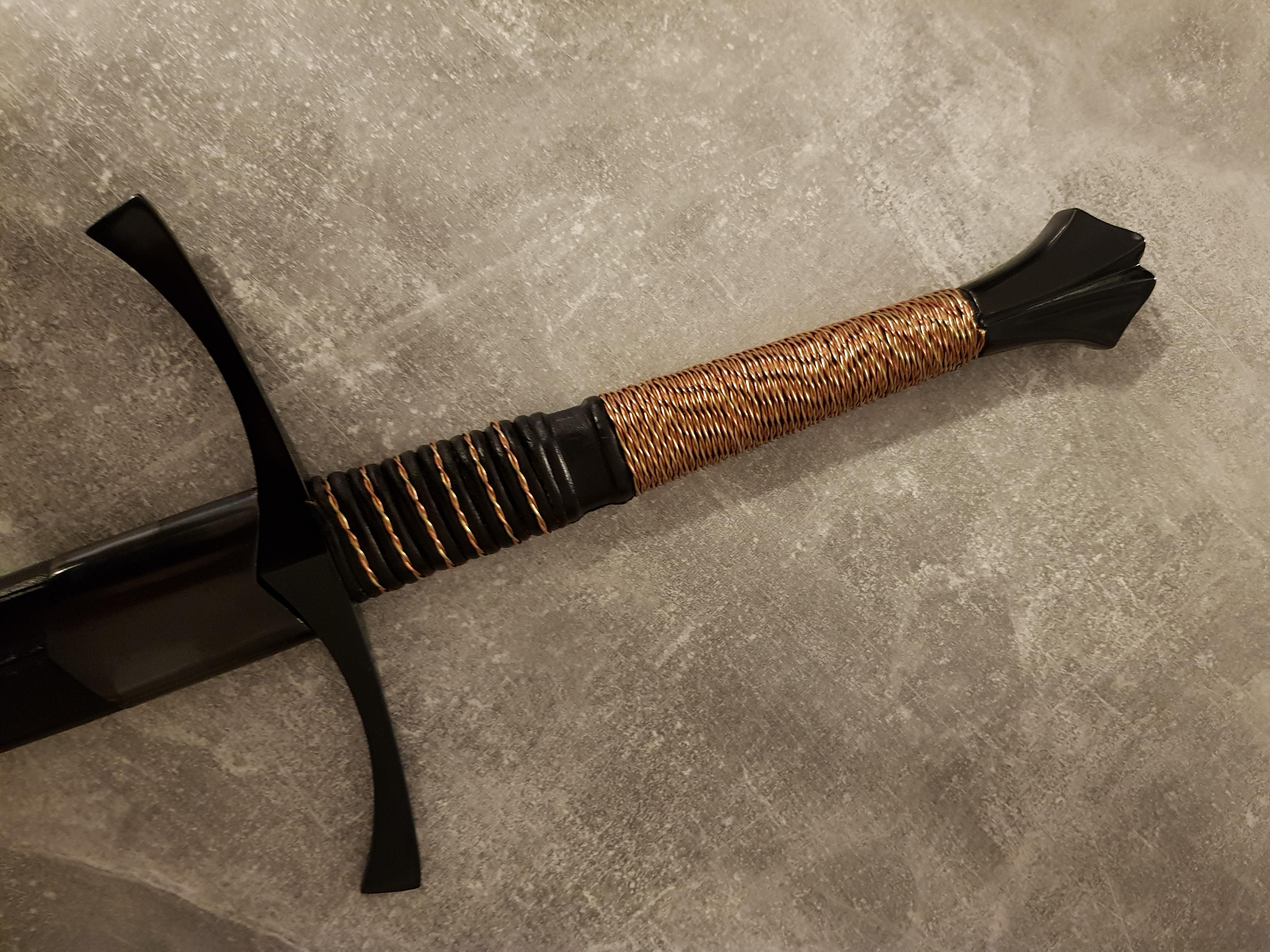 Custom half wire handle (copper/brass) I made for my Cold Steel Italian ...
