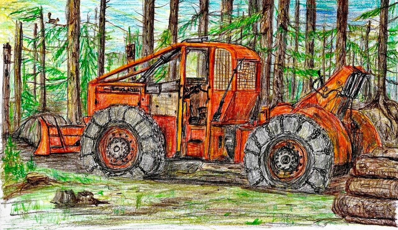 Drawing of old fashioned eaton timberjack, pretty sure some of you