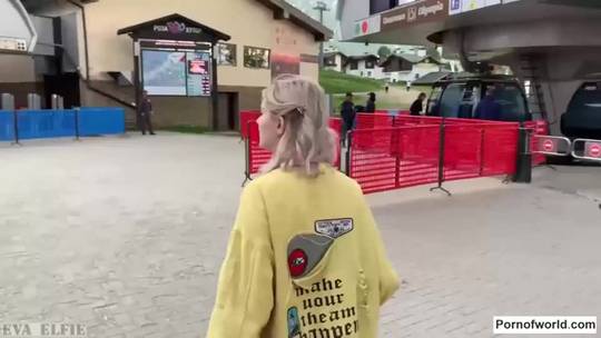 Eva Elfie Teen Swallows Loads Of Cum On A Cable Car Public Blowjob