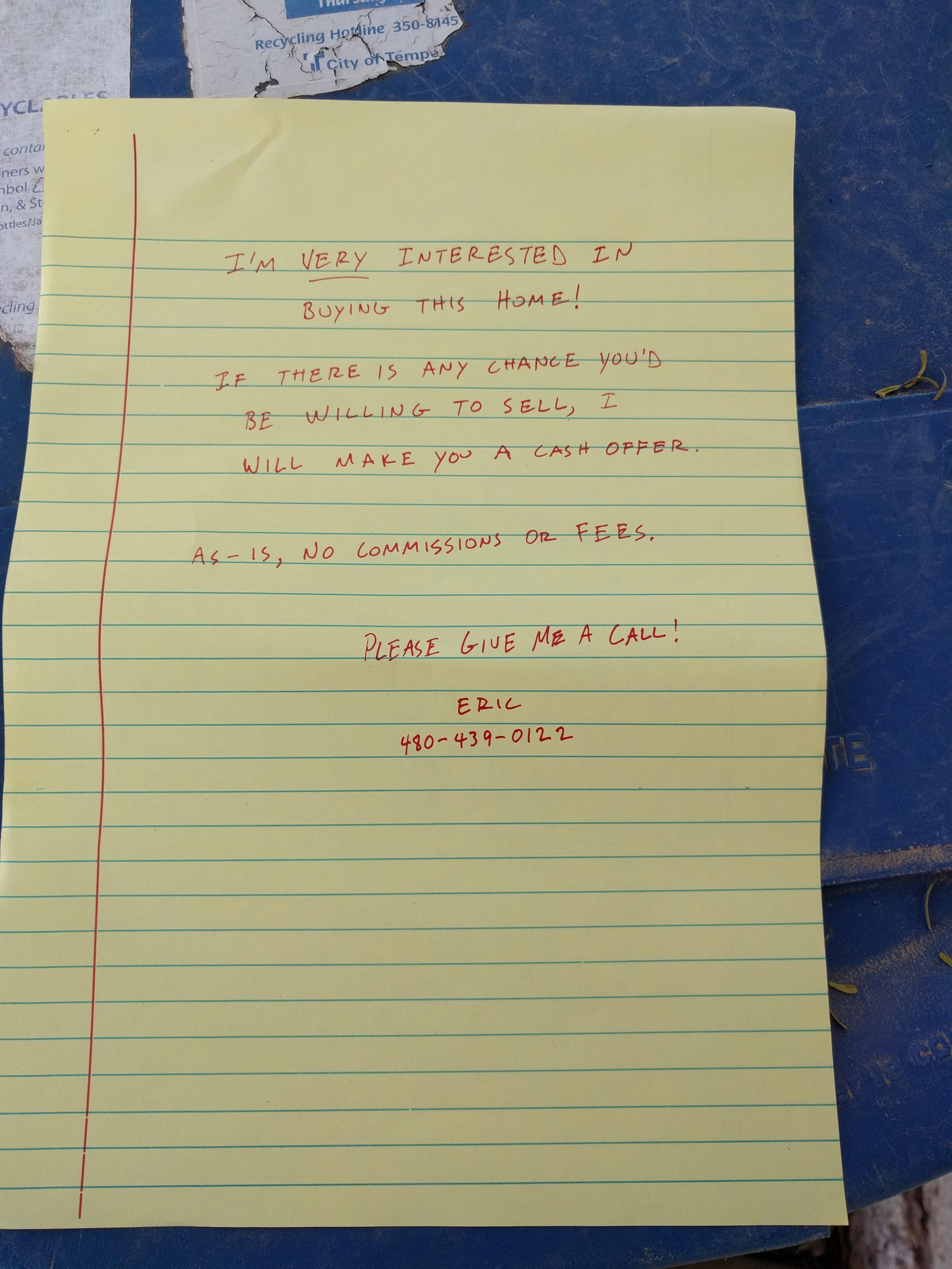 Fake Handwritten Notes FAKE handwritten notes popping up at houses in Tempe | Scrolller