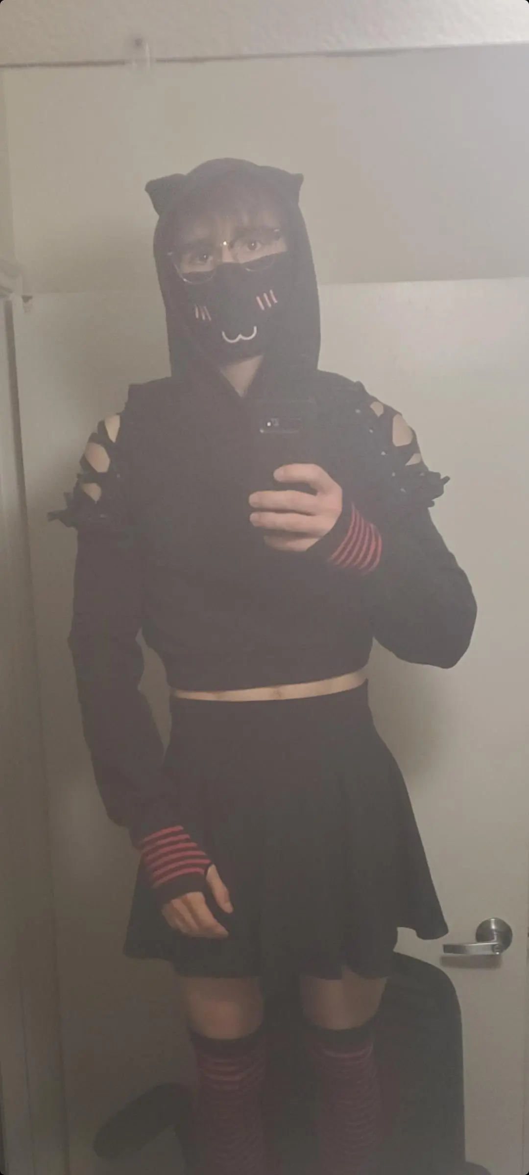 Feeling a bit shy tonight, but I might feel brave enough to take off my skirt if you all want me too