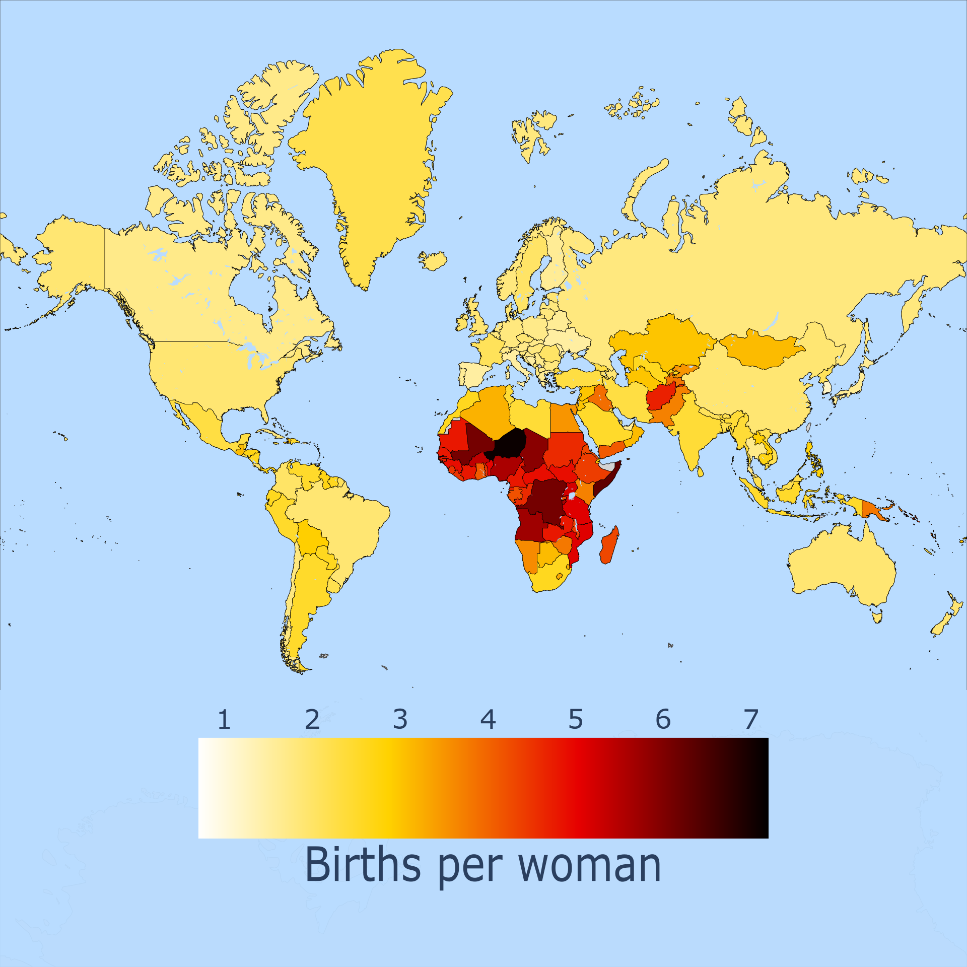 Fertility rate by country Scrolller