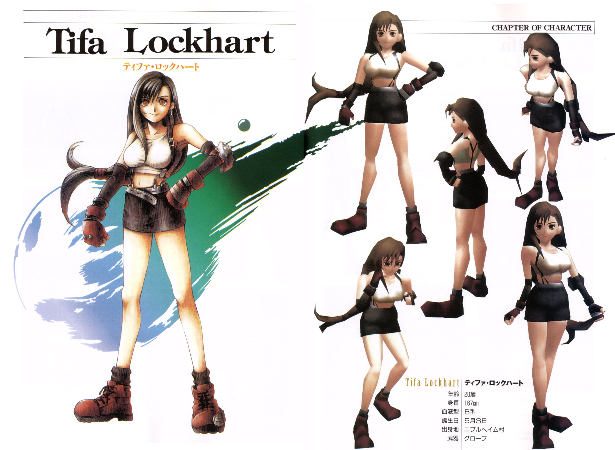 Final Fantasy VII Official Artbook: Tifa Lockhart Design | Scrolller