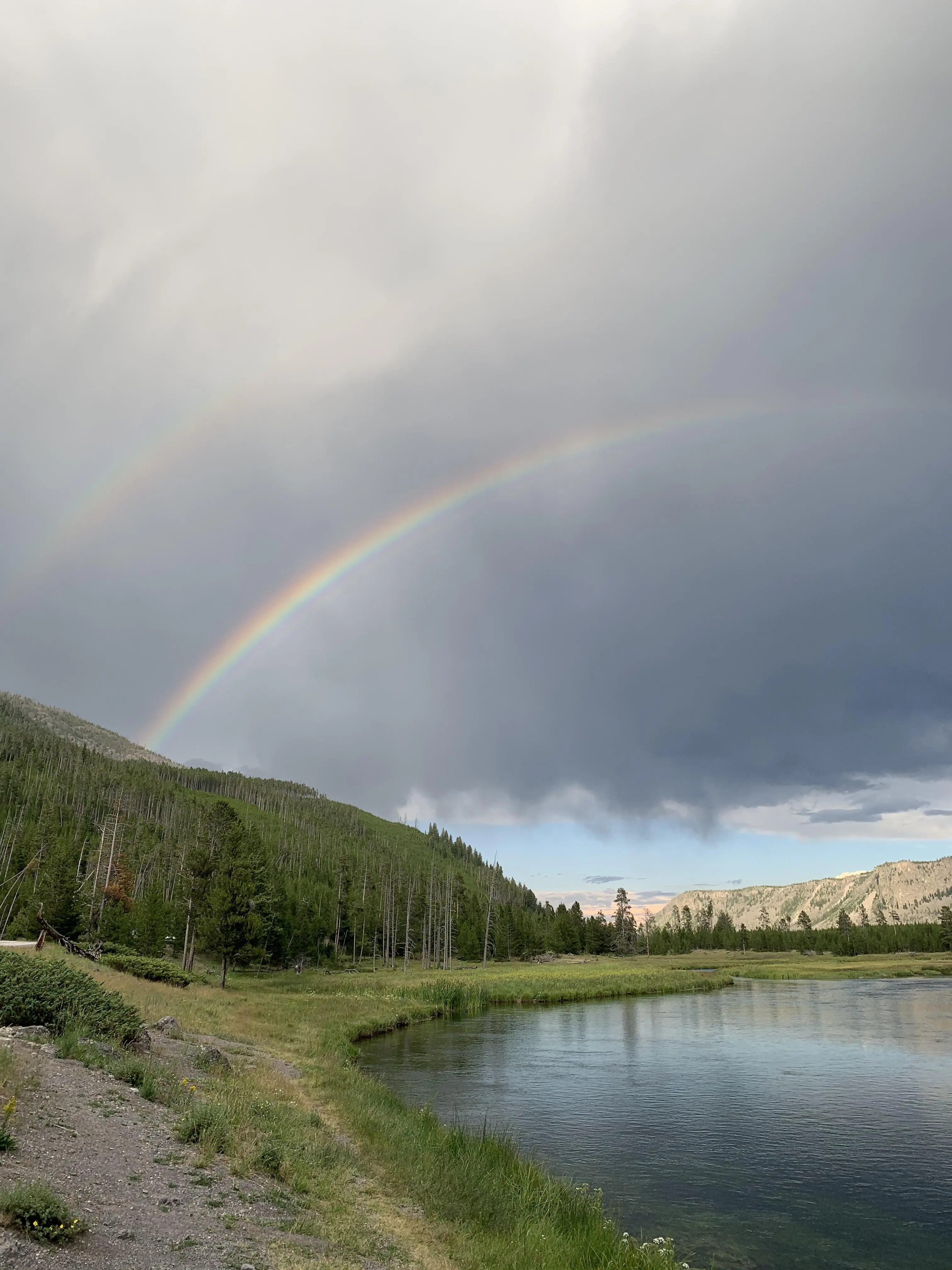 First time at yellowstone... got to see a double rainbow! Amazing place ...