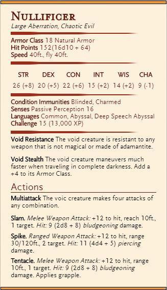 First Time Creating A Monster Stat Block. Specifically For My BBEG ...