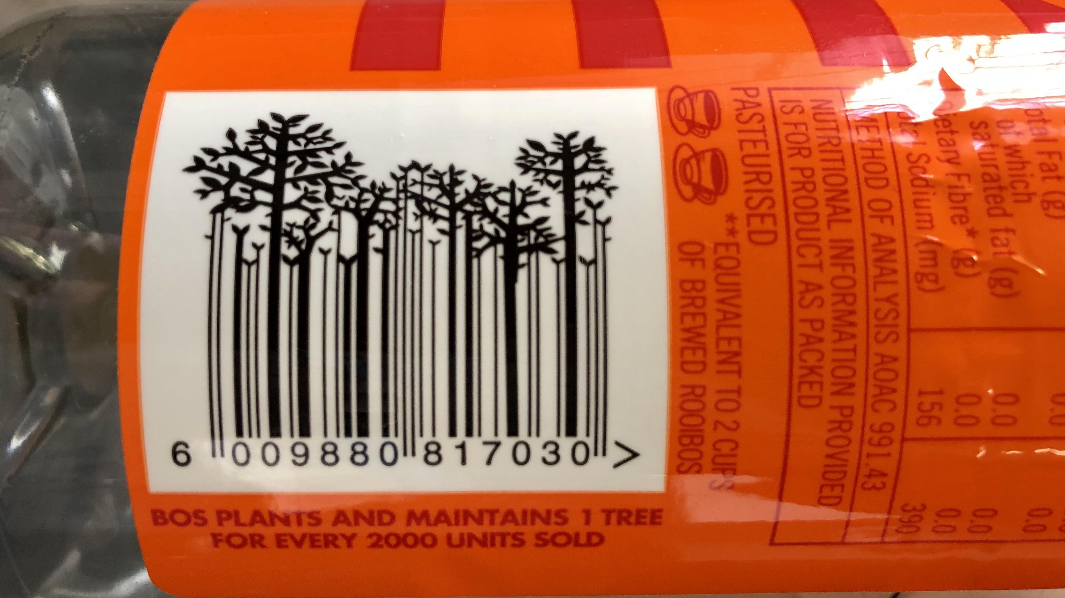 Barcode Tea Forest barcode design on BOS ice tea drink from South Africa | Scrolller