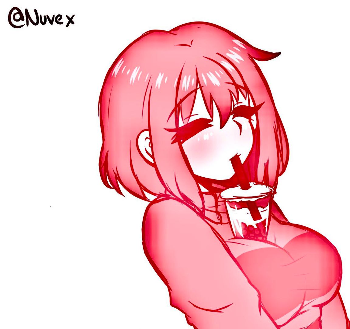 Frisk doing The boba tea challenge (art by Nuvex) | Scrolller