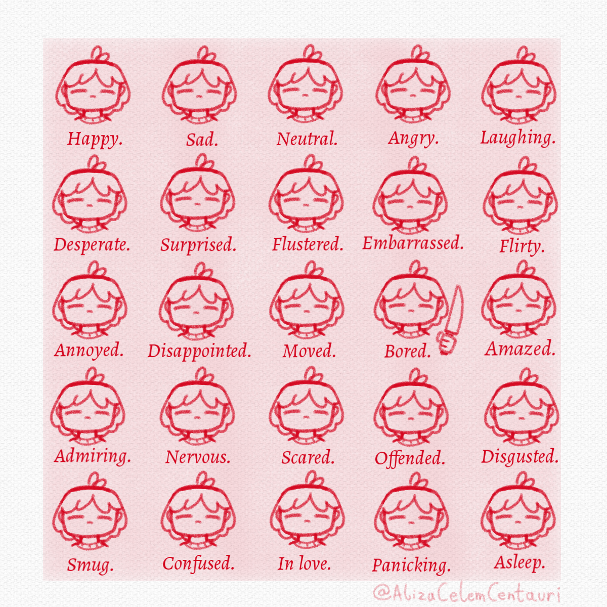 Frisk's facial expressions chart | Scrolller