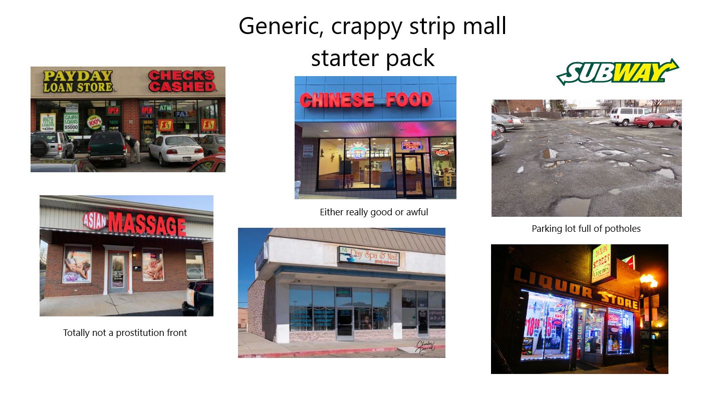 Generic Crappy Strip Mall Starter Pack Scrolller