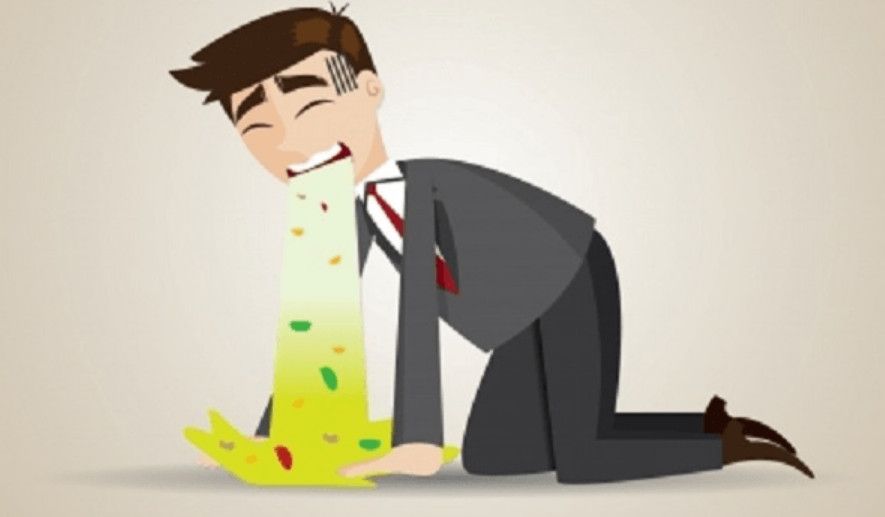 Guys!!! I always throw up a little in my mouth when I'm at work