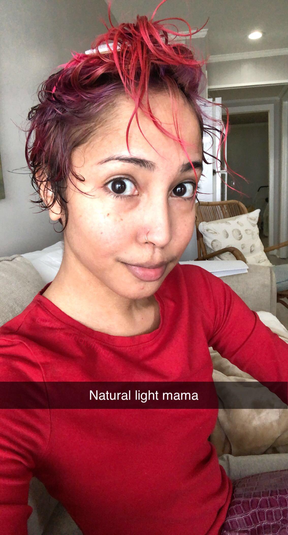 Hair tied chillin w no makeup on (sc saw it first) Scrolller