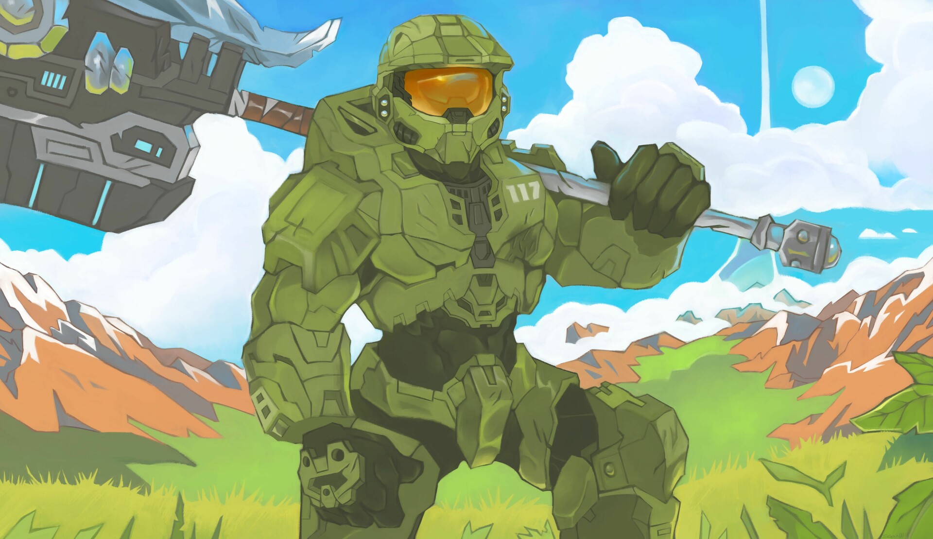 Halo Infinite Master Chief With Gravity Hammer By Sean Wason Scrolller