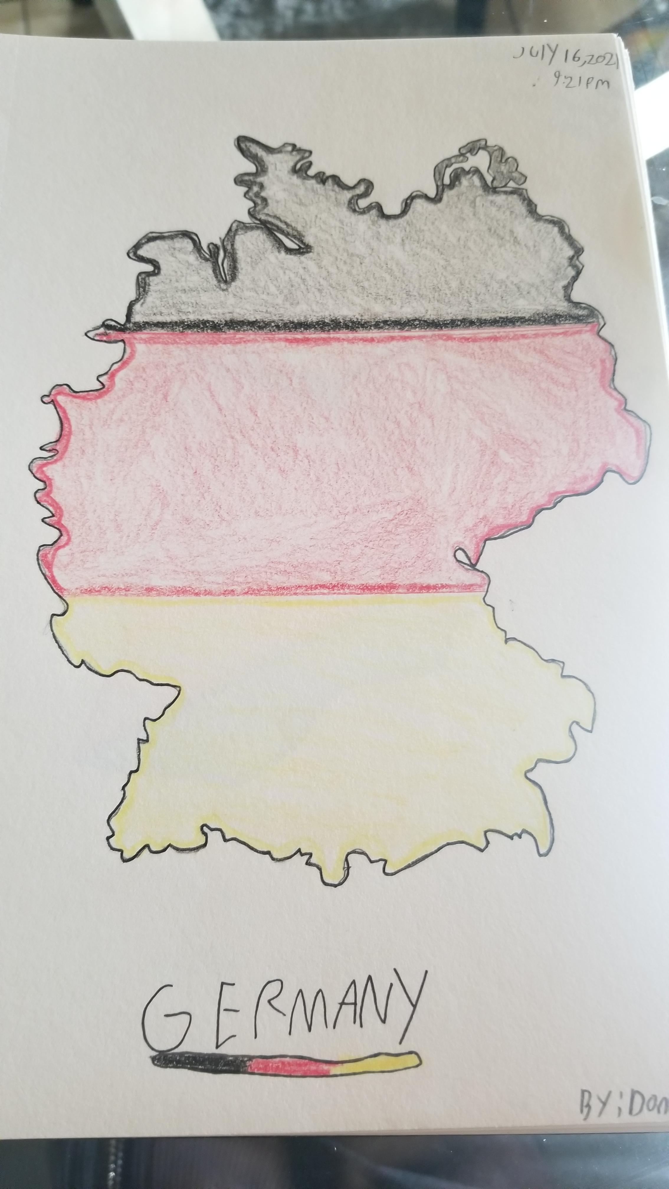 Hand drawn map of Germany | Scrolller