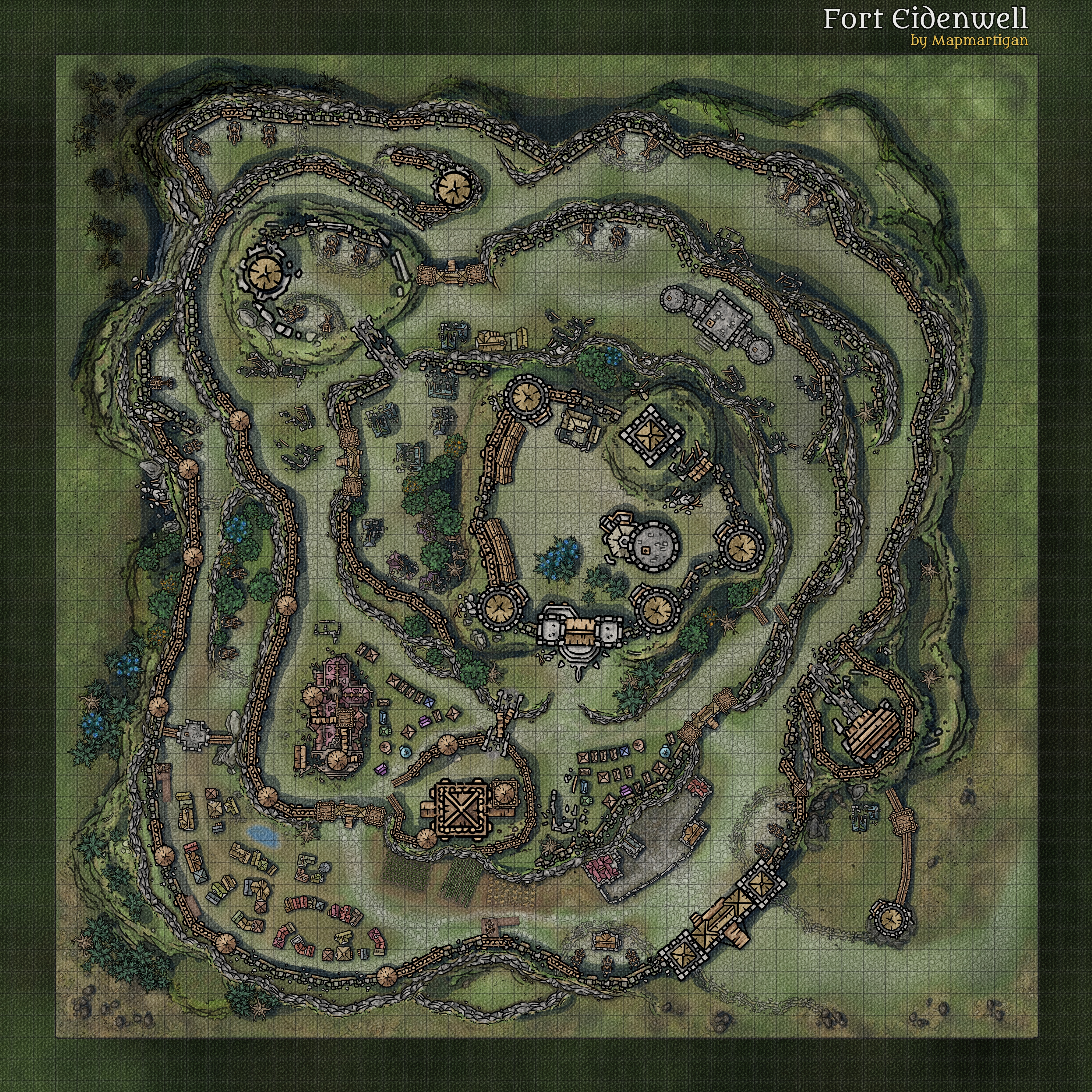 Hilltop Fort [Battlemap] [50x50] [4096x4096] | Scrolller
