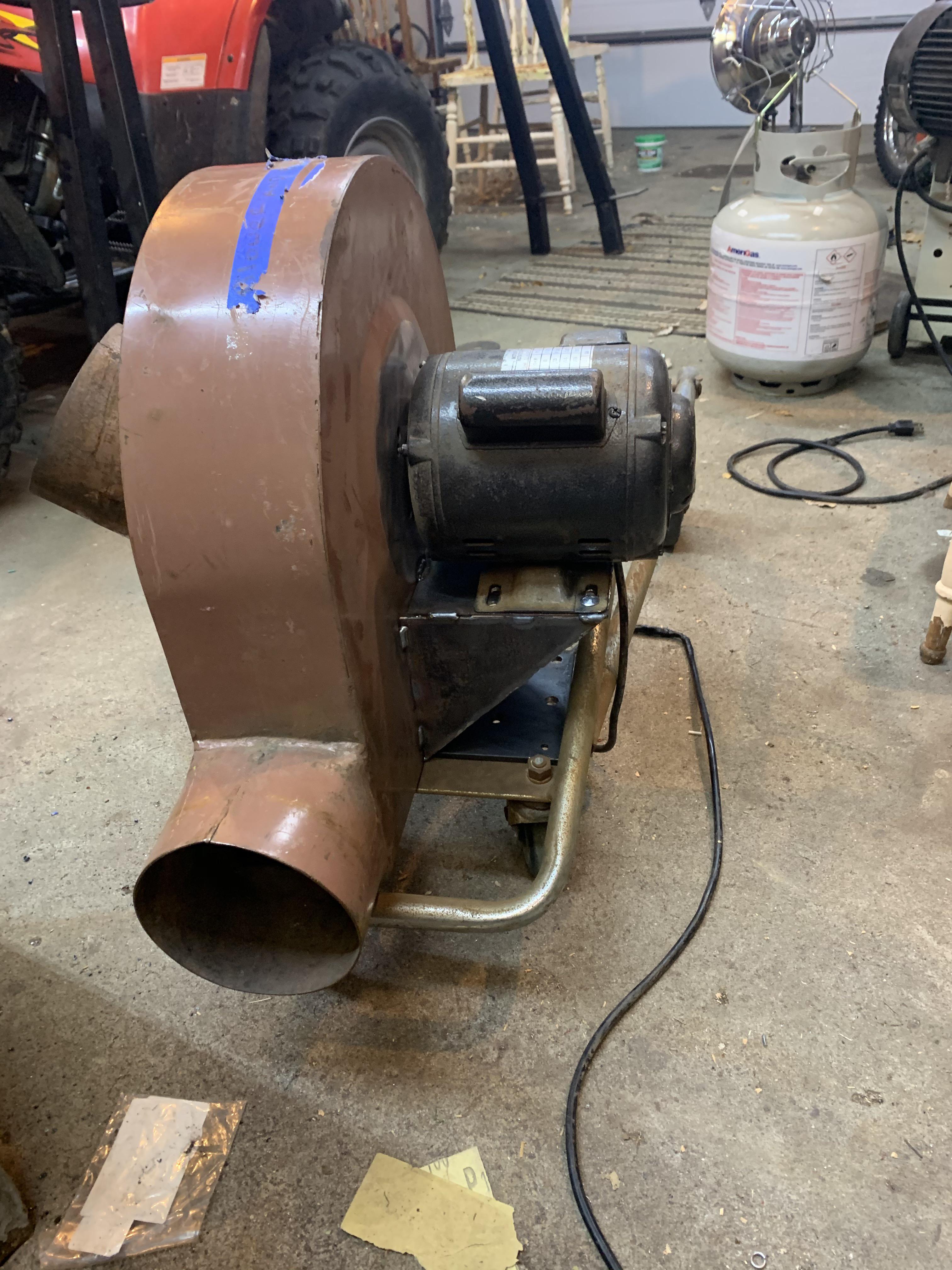 Homemade shop fan/blower/fume extractors made from scrap Scrolller