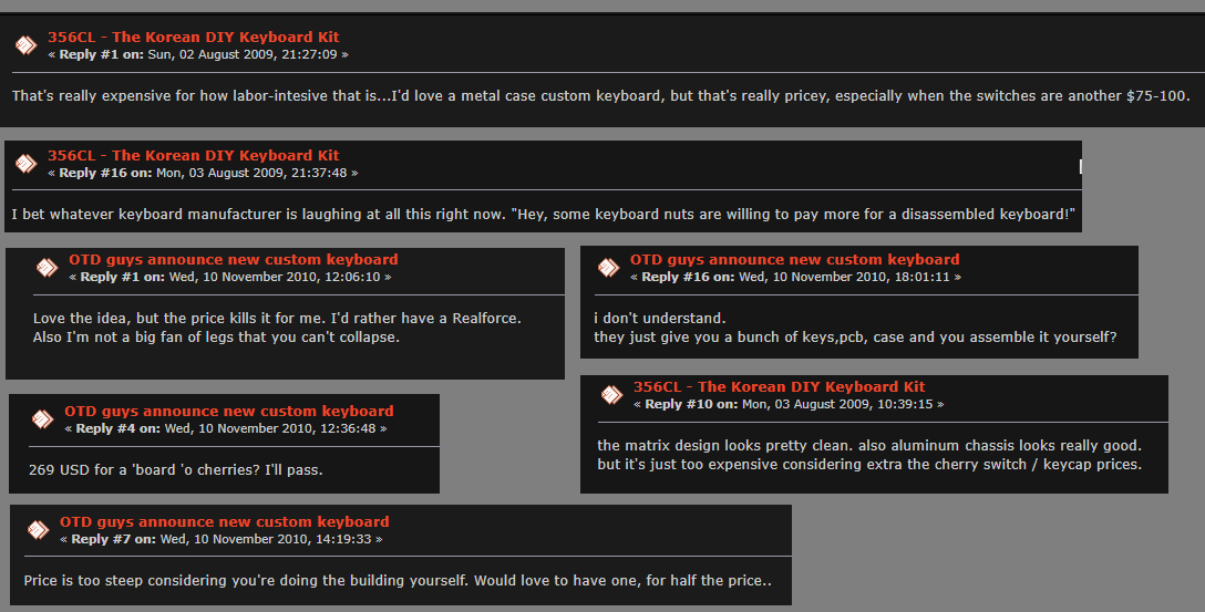 How Geekhack reacted to some of the earliest custom keyboards in 2009 ...
