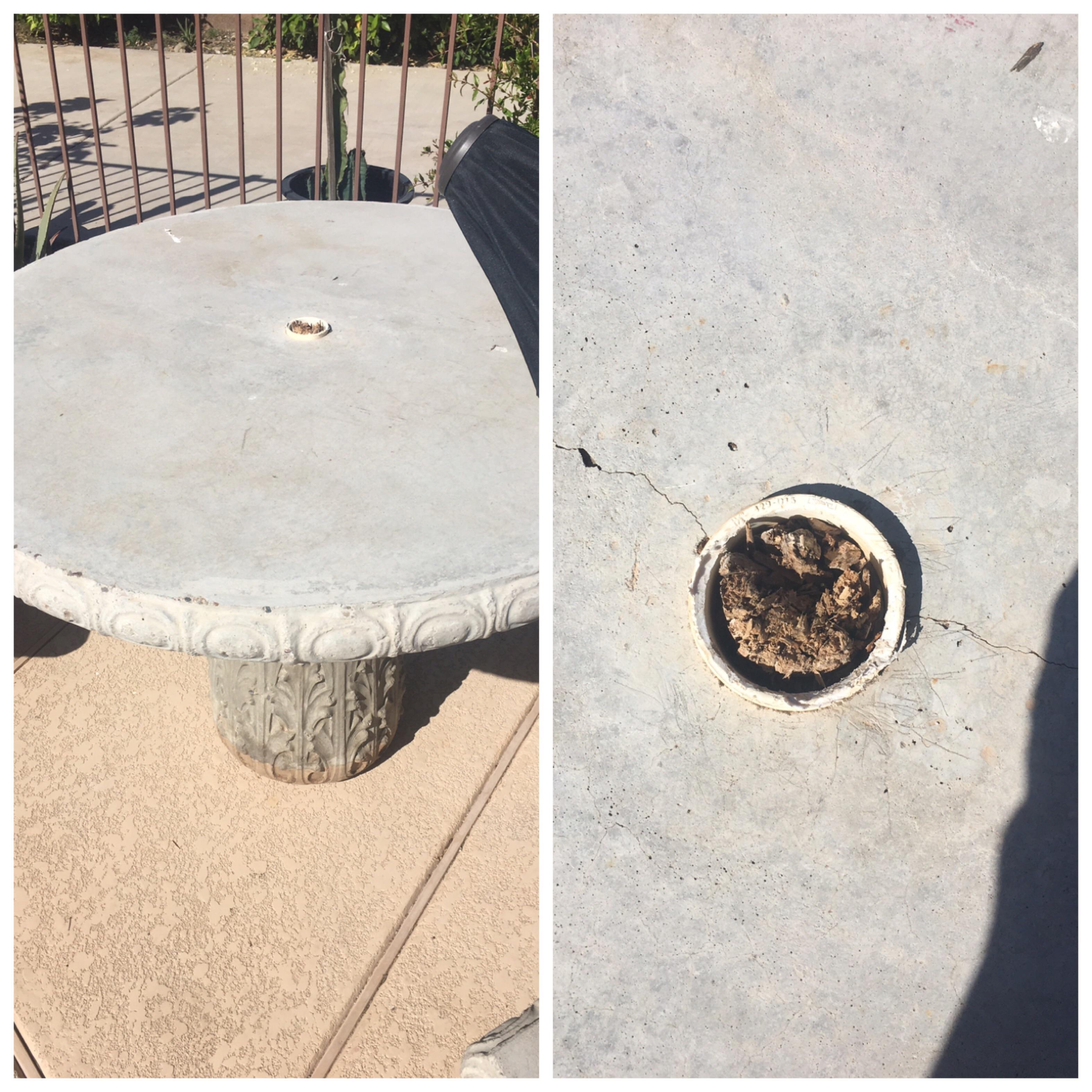 How to get this swollen wood out of this umbrella hole there is no