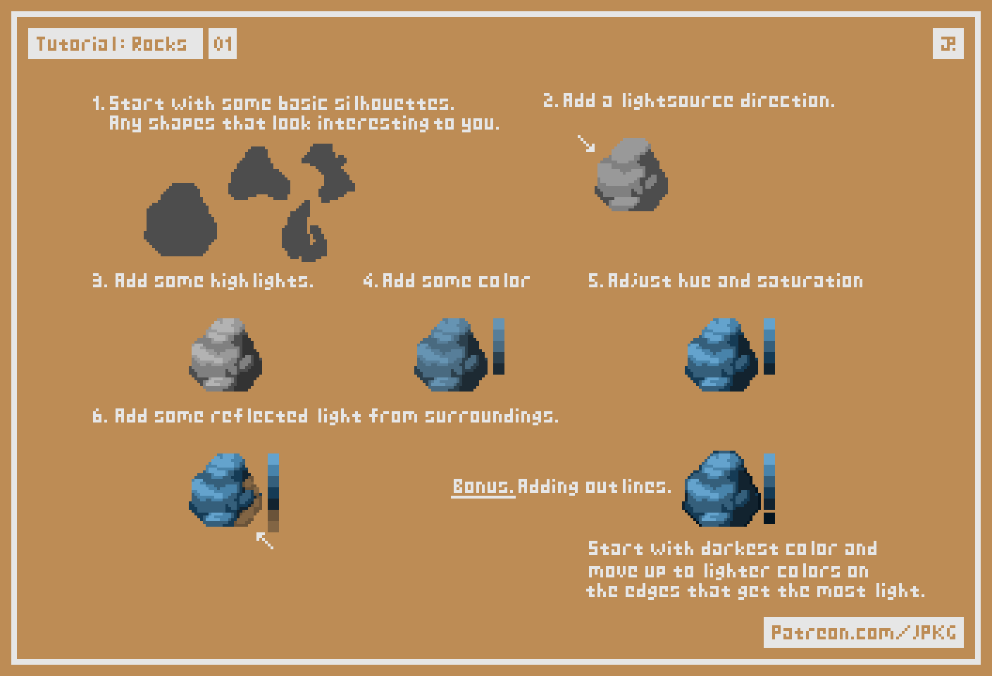 How to pixelart ROCKS | Scrolller